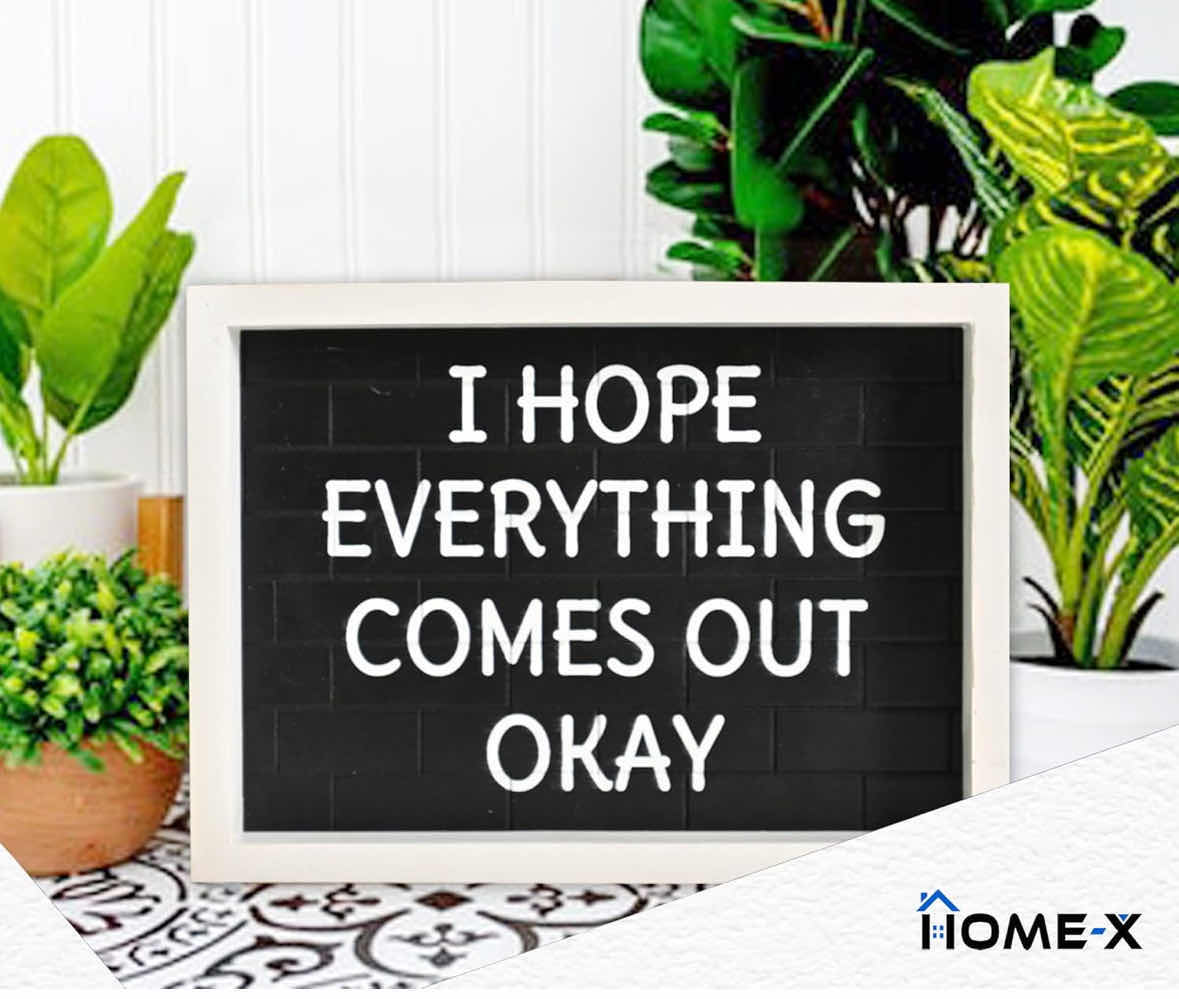 Photo 1 of NEW CASE OF HOME-X MODERN BATHROOM SIGN “I HOPE EVERYTHING COMES OUT OKAY” BLACK/WHITE WOODEN FRAME 6.75” X 9.5”