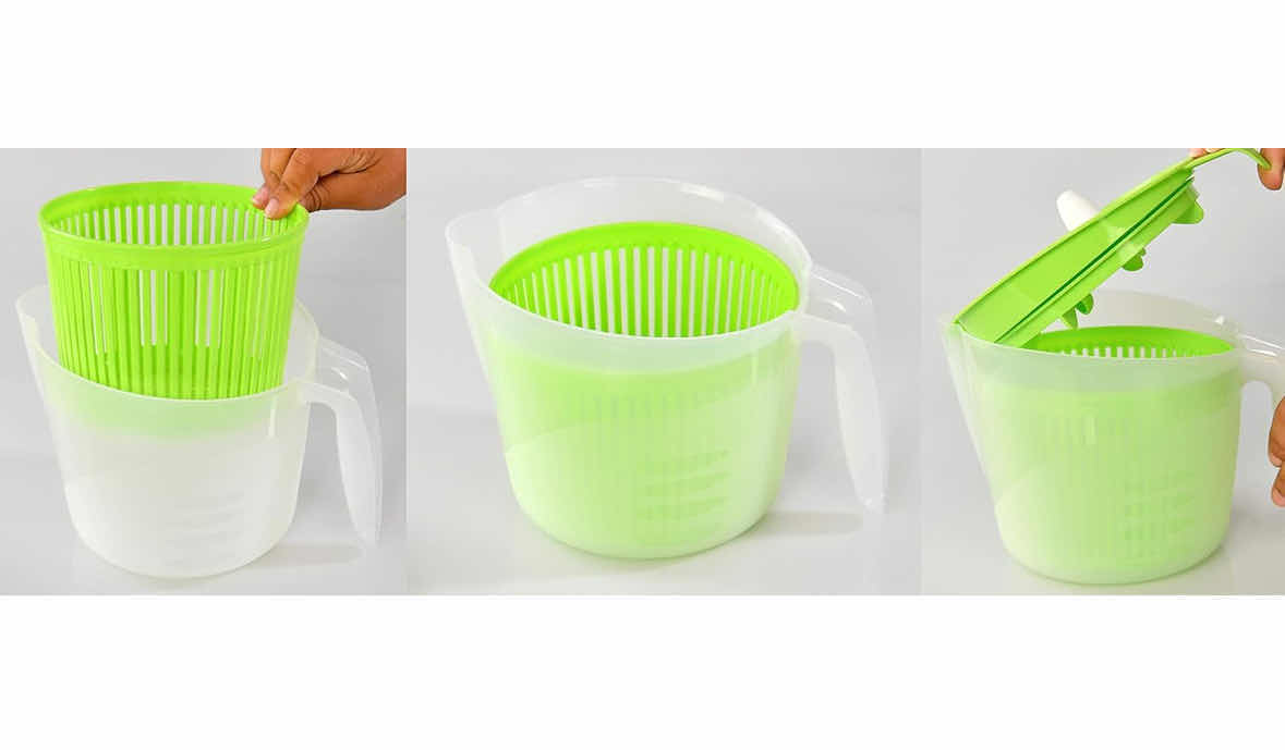 Photo 4 of NEW CASE OF HOME-X SALAD SPINNERS W POURING SPOUT & REMOVABLE SPINNING BASKET (CASE OF 9 PCS)
