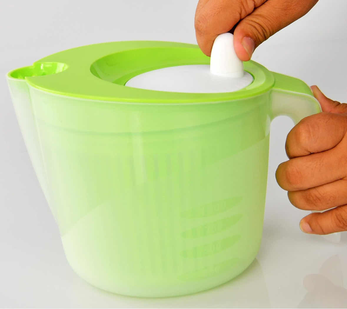 Photo 1 of NEW CASE OF HOME-X SALAD SPINNERS W POURING SPOUT & REMOVABLE SPINNING BASKET (CASE OF 9 PCS)