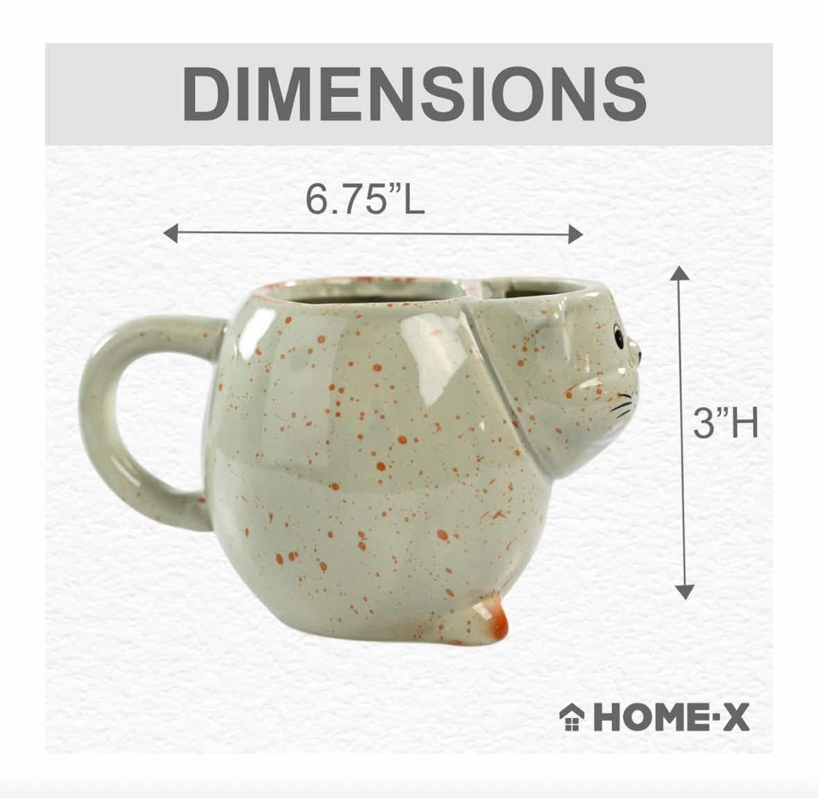 Photo 5 of NEW CASE OF HOME-X CERAMIC CAT TEA 16 OZ MUG, WEATHERED GREEN (24 PC/CASE)