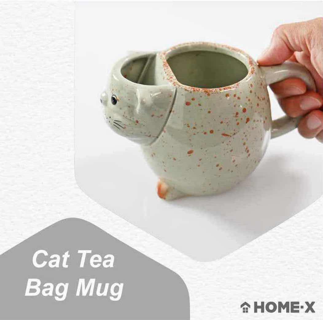 Photo 2 of NEW CASE OF HOME-X CERAMIC CAT TEA 16 OZ MUG, WEATHERED GREEN (24 PC/CASE)