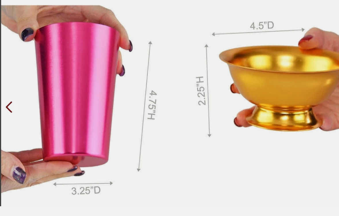 Photo 1 of NEW CASE OF HOME-X BRIGHT SET OF ALUMINUM SHATTER RESISTANT BOWLS (4) & TUMBLER CUPS (4) (12 SETS PER CASE)