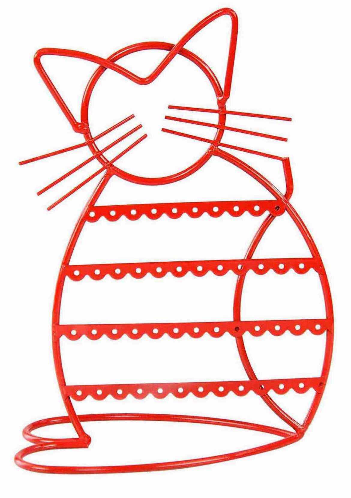 Photo 2 of NEW CASE OF ARAD CAT-SHAPED EARRING HOLDER/ORGANIZER DISPLAY, RED (16 PCS/CASE)