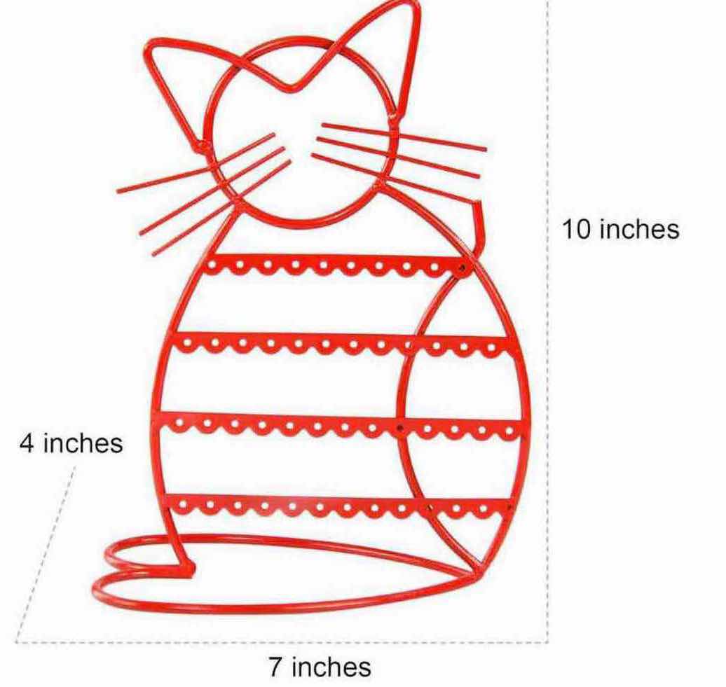 Photo 1 of NEW CASE OF ARAD CAT-SHAPED EARRING HOLDER/ORGANIZER DISPLAY, RED (16 PCS/CASE)