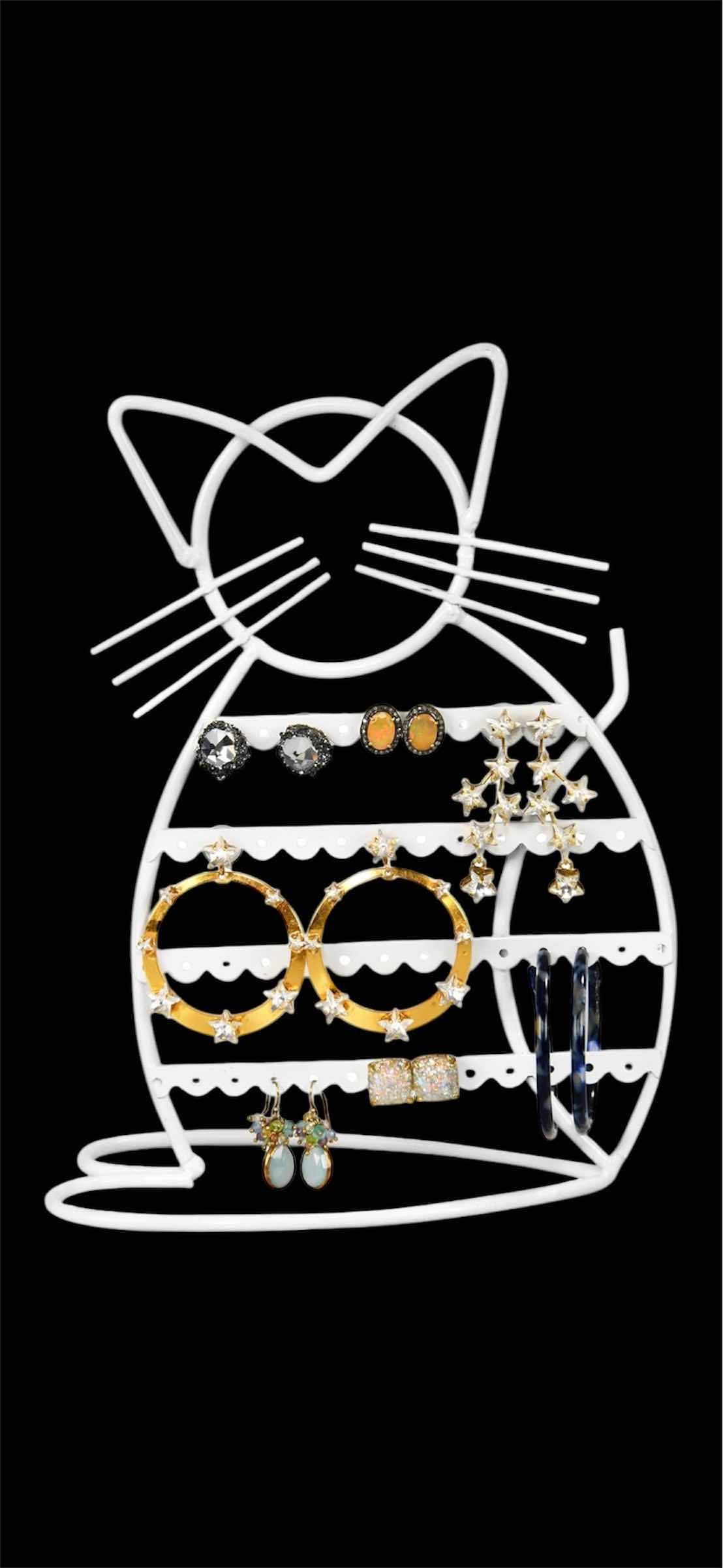 Photo 1 of NEW CASE OF ARAD CAT-SHAPED EARRING HOLDER/ORGANIZER DISPLAY, WHITE (16 PCS/CASE)