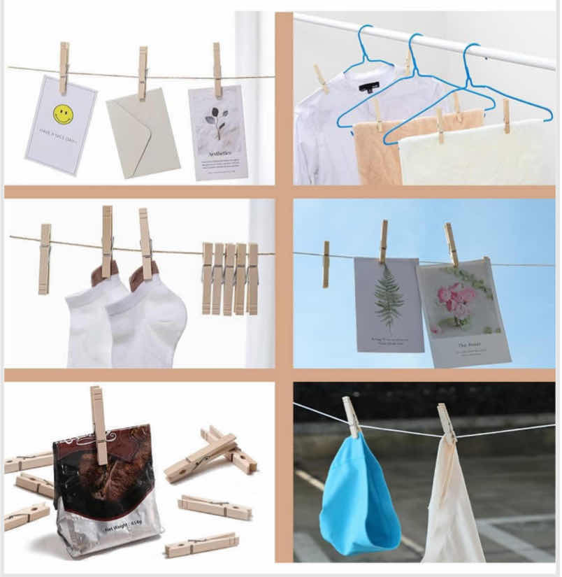 Photo 2 of NEW CASE OF HOME-X WOOD 3.5” CLOTHESPINS, 100 PCS PER SET/15 SETS PER CASE (1,500 CLOTHESPINS PER CASE)