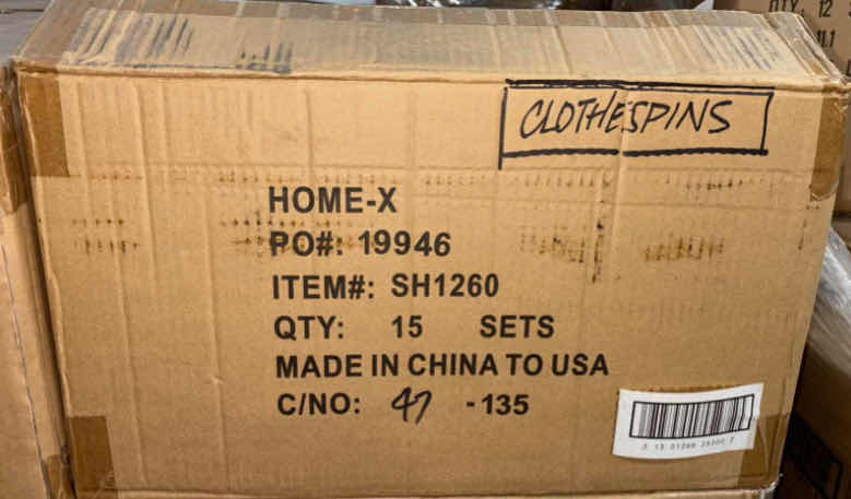 Photo 1 of NEW CASE OF HOME-X WOOD 3.5” CLOTHESPINS, 100 PCS PER SET/15 SETS PER CASE (1,500 CLOTHESPINS PER CASE)