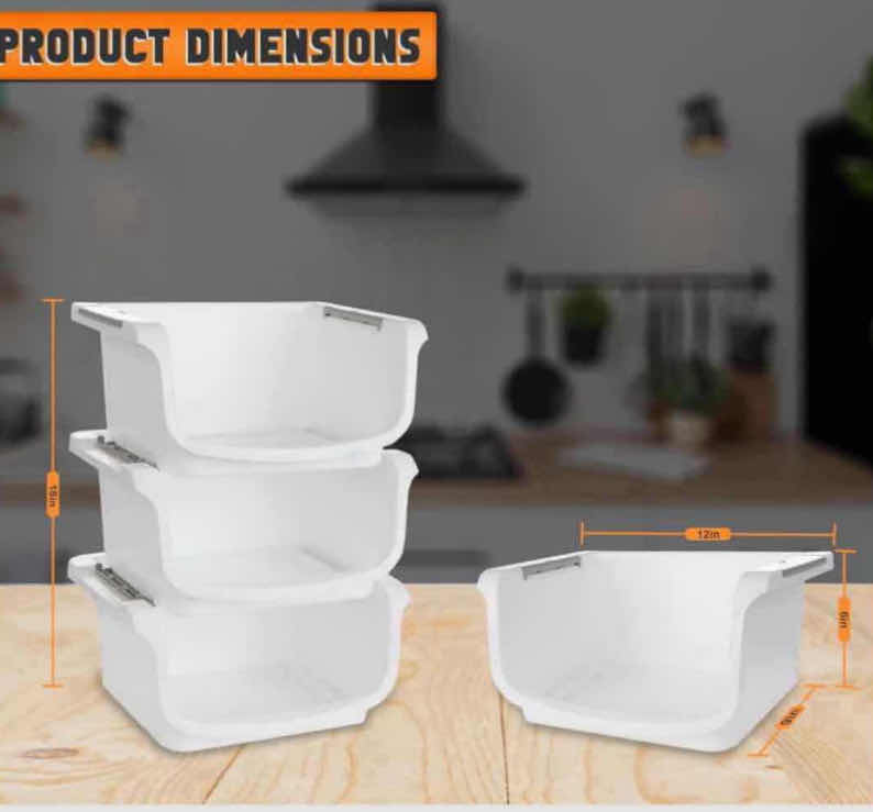 Photo 3 of NEW CASE HOME-X SMALL NESTING/STACKABLE STORAGE BINS, 3 BINS PER SET (1 CASE/6 SETS)