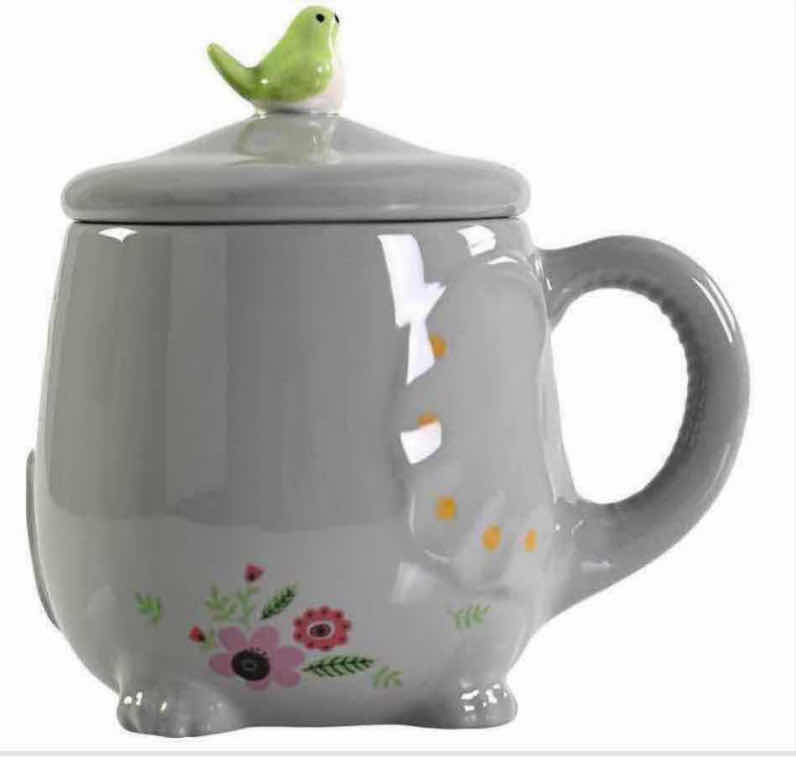 Photo 1 of NEW CASE OF HOME-X CERAMIC ELEPHANT MUG W LID 5.5” X 4” (18PCS/CASE)