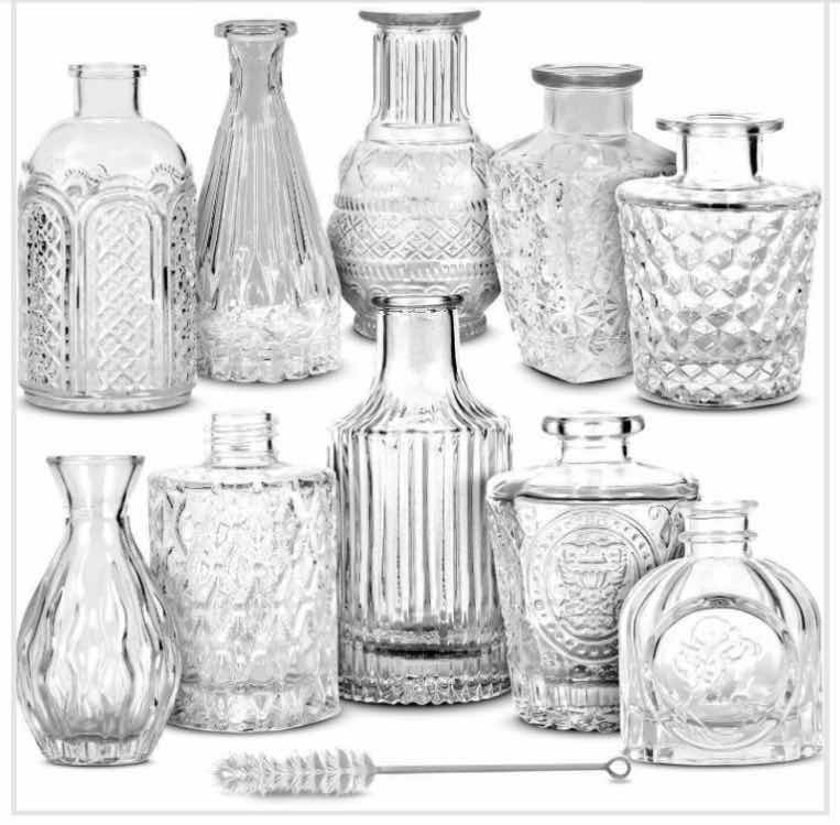 Photo 1 of NEW CASE OF ADORA HOMES VINTAGE RUSTIC STYLE CENTERPIECE SMALL BUD DECORATIVE VASES (4 SETS OF 10)