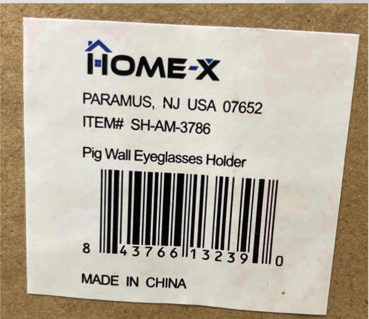 Photo 1 of NEW CASE HOME-X WALL DECORATIVE RESIN PIG EYEGLASS HOLDER (24 PCS/CASE)