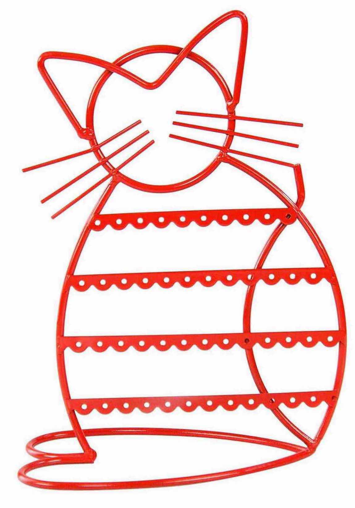 Photo 1 of NEW CASE OF ARAD CAT-SHAPED EARRING HOLDER/ORGANIZER DISPLAY, RED (16 PCS/CASE)