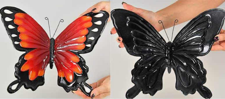 Photo 1 of NEW CASE HOME-X INDOOR/OUTDOOR 3PC METAL BUTTERFLY WALL ART (CASE OF 12 SETS)