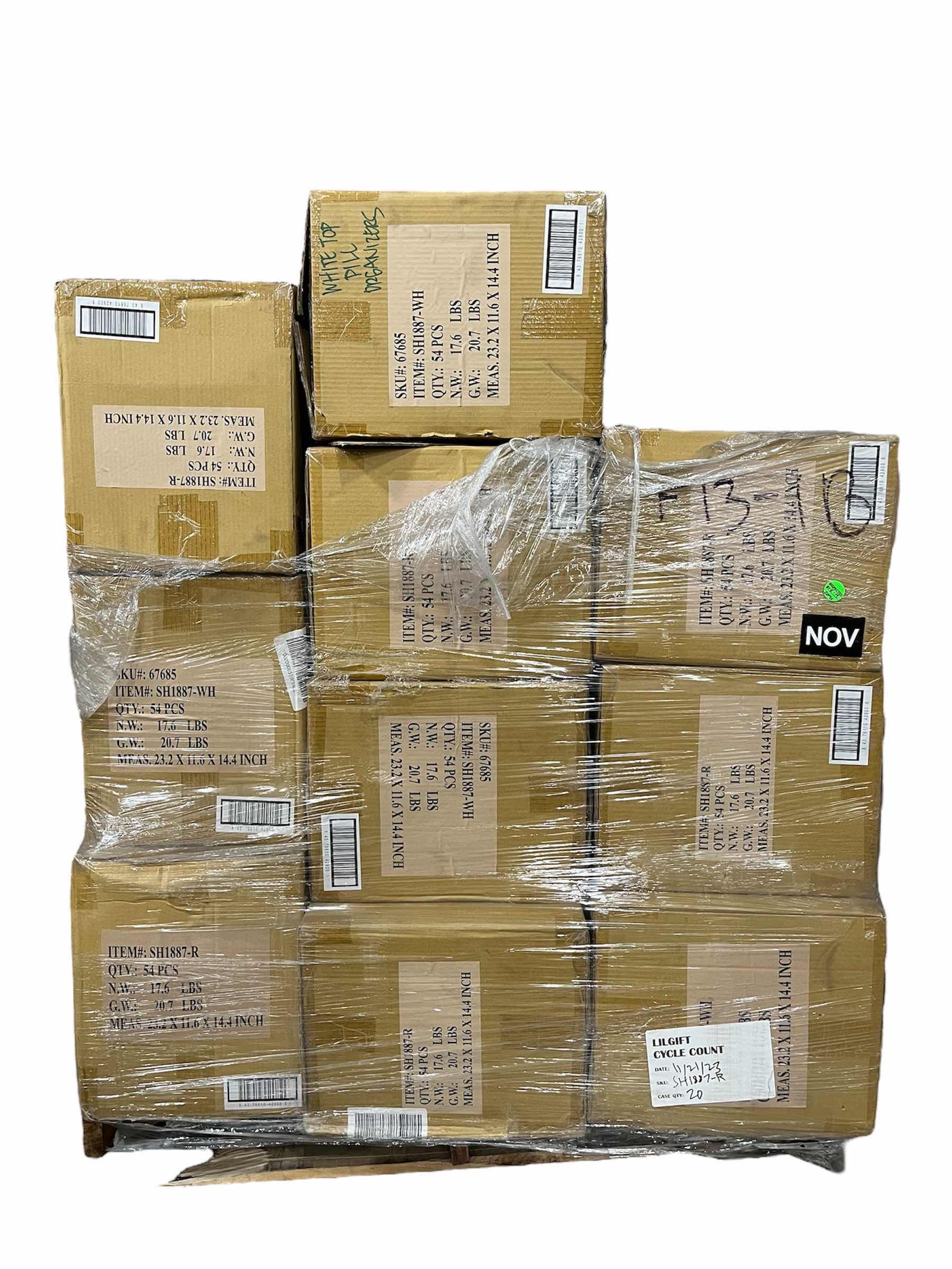 Photo 1 of NEW PALLET OF HOME X VITAMIN/PILL BOTTLE ORGANIZER (20 CASES/54 PER CASE)