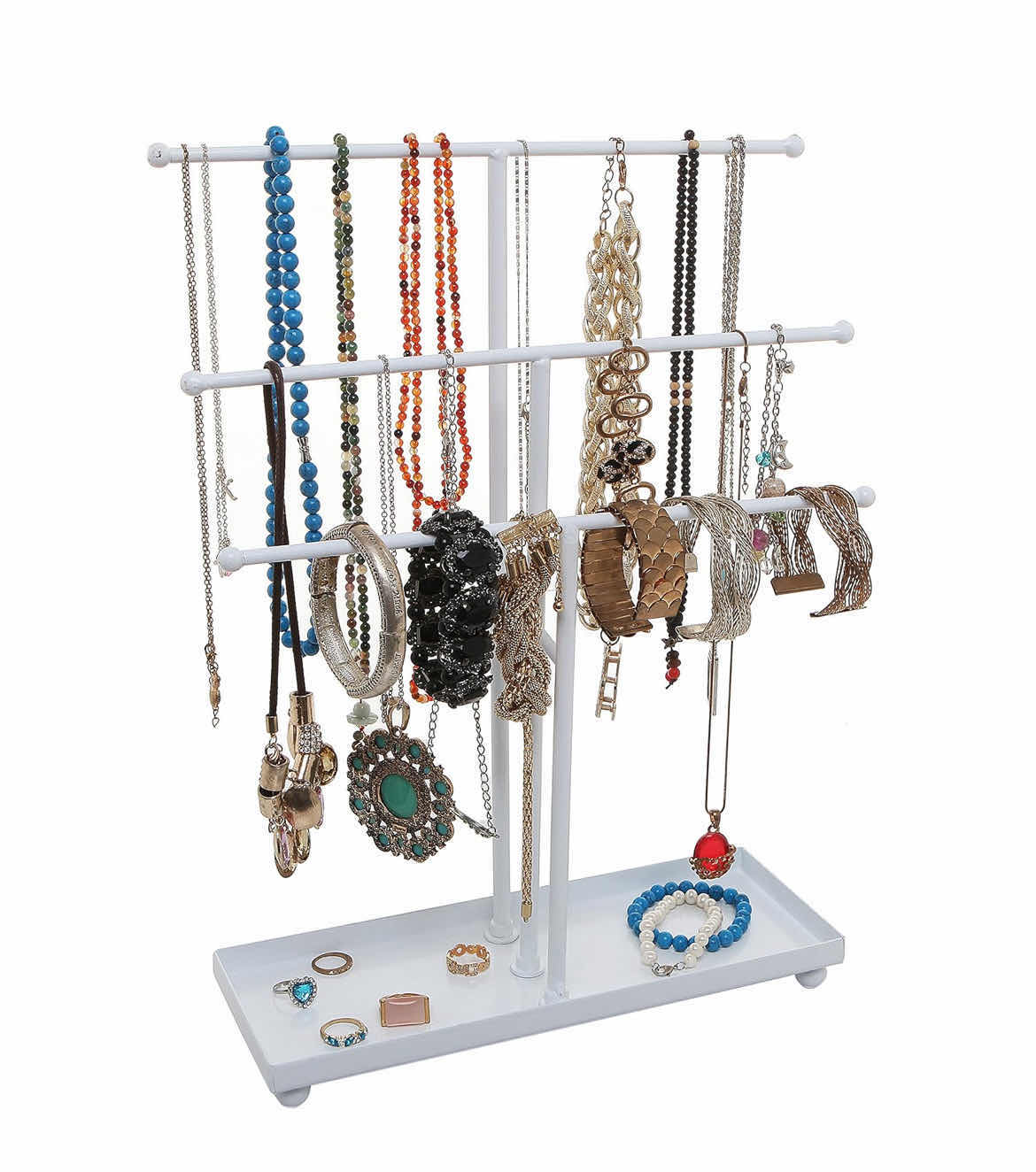 Photo 1 of NEW CASE OF ARAD 3 TIER WHITE METAL JEWELRY DISPLAY STAND (5 PCS PER CASE)