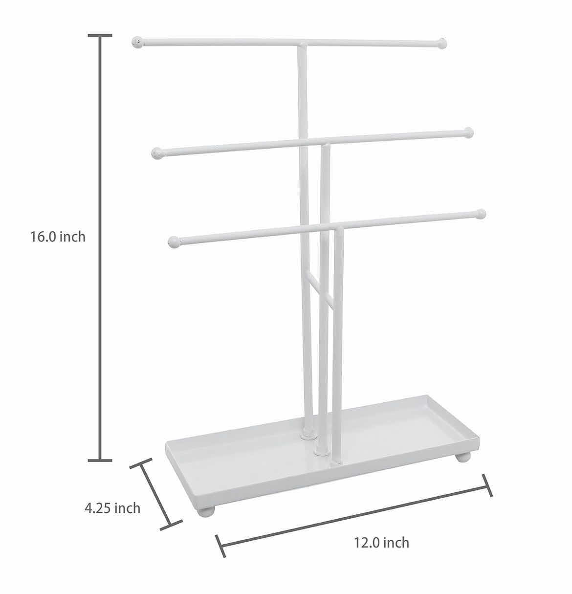 Photo 1 of NEW CASE OF ARAD 3 TIER WHITE METAL JEWELRY DISPLAY STAND (5 PCS PER CASE)