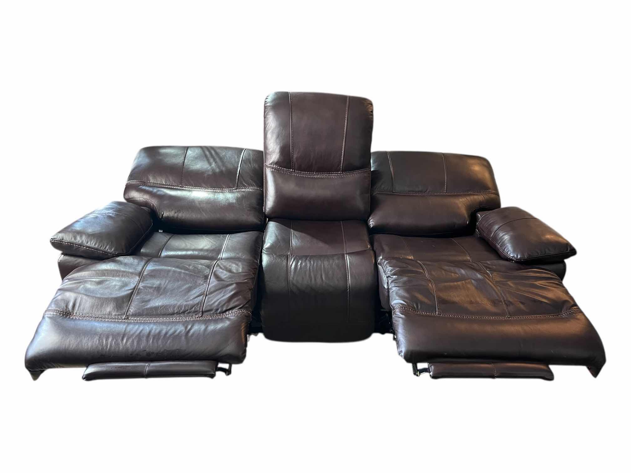 Photo 1 of TIMBERLAND DARK BROWN DENVER LEATHER ZERO GRAVITY POWER RECLINING SOFA 89” X 39” H41” (READ NOTES)