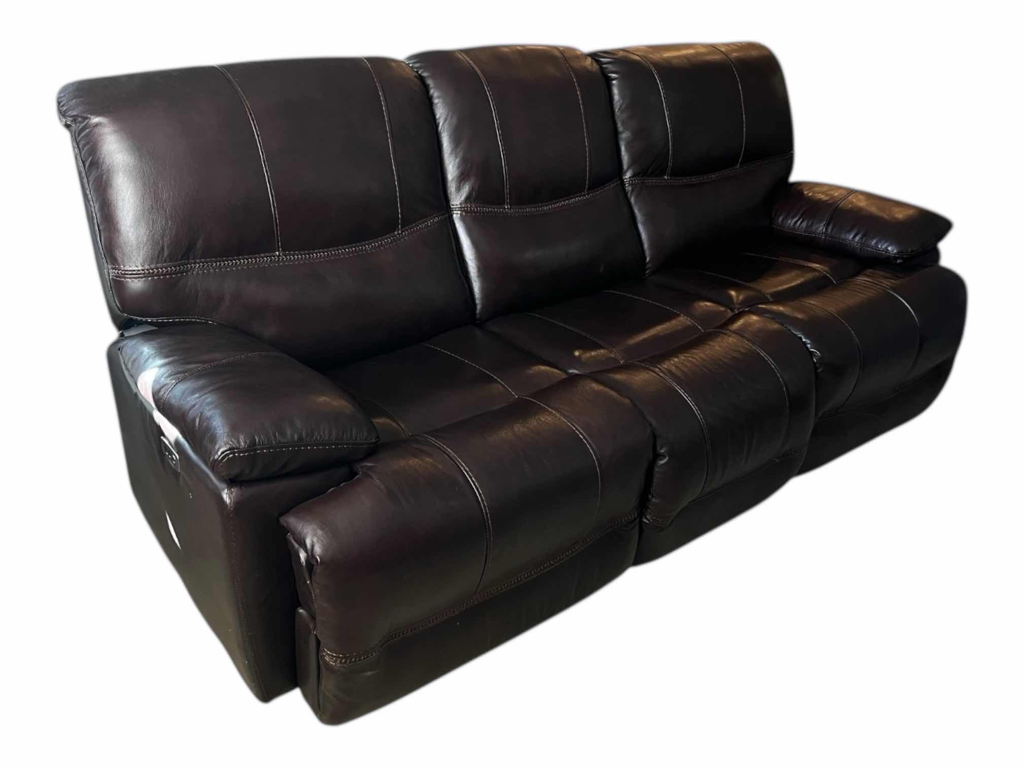 Photo 1 of TIMBERLAND DARK BROWN DENVER LEATHER ZERO GRAVITY POWER RECLINING SOFA 89” X 39” H41” (READ NOTES)