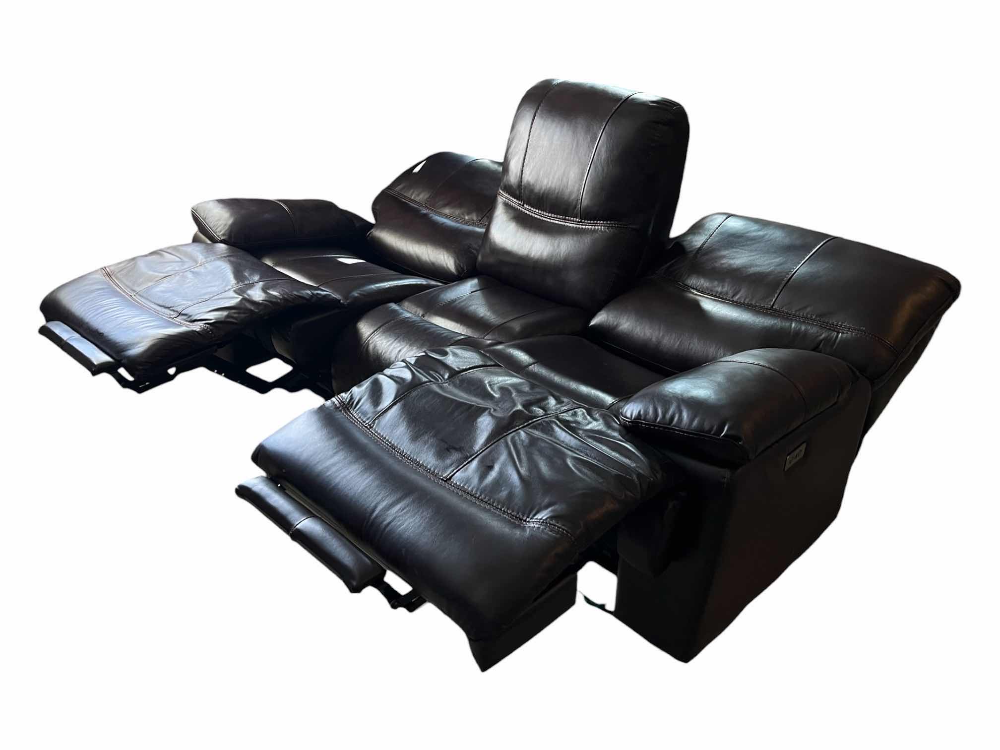 Photo 1 of TIMBERLAND DARK BROWN DENVER LEATHER ZERO GRAVITY POWER RECLINING SOFA 89” X 39” H41” (READ NOTES)