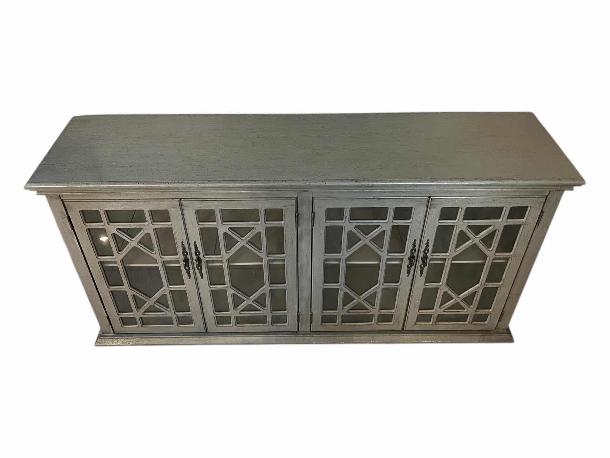 Photo 1 of COAST TO COAST CREDENZA BLUE GRAY FINISH WOOD CONSOLE MEDIA CABINET 72” X 17.5” H34.5”