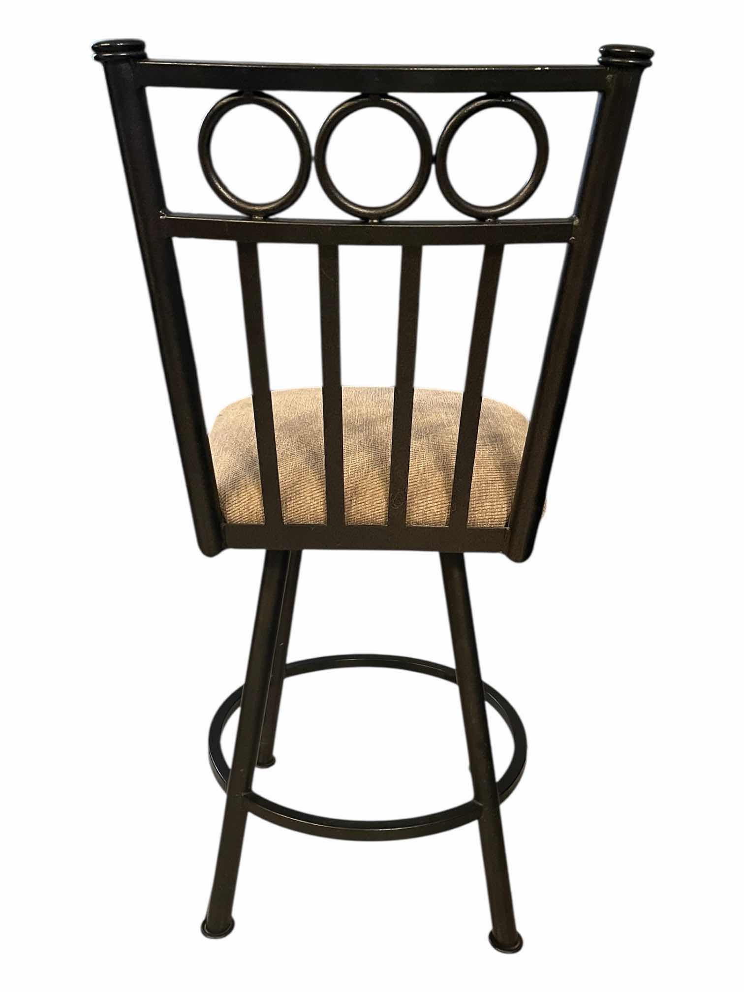 Photo 1 of MOMENTUM WROUGHT IRON STYLE SWIVEL BEIGE/CREAM SEAT BARSTOOL 18.25” X 18” H39.75”