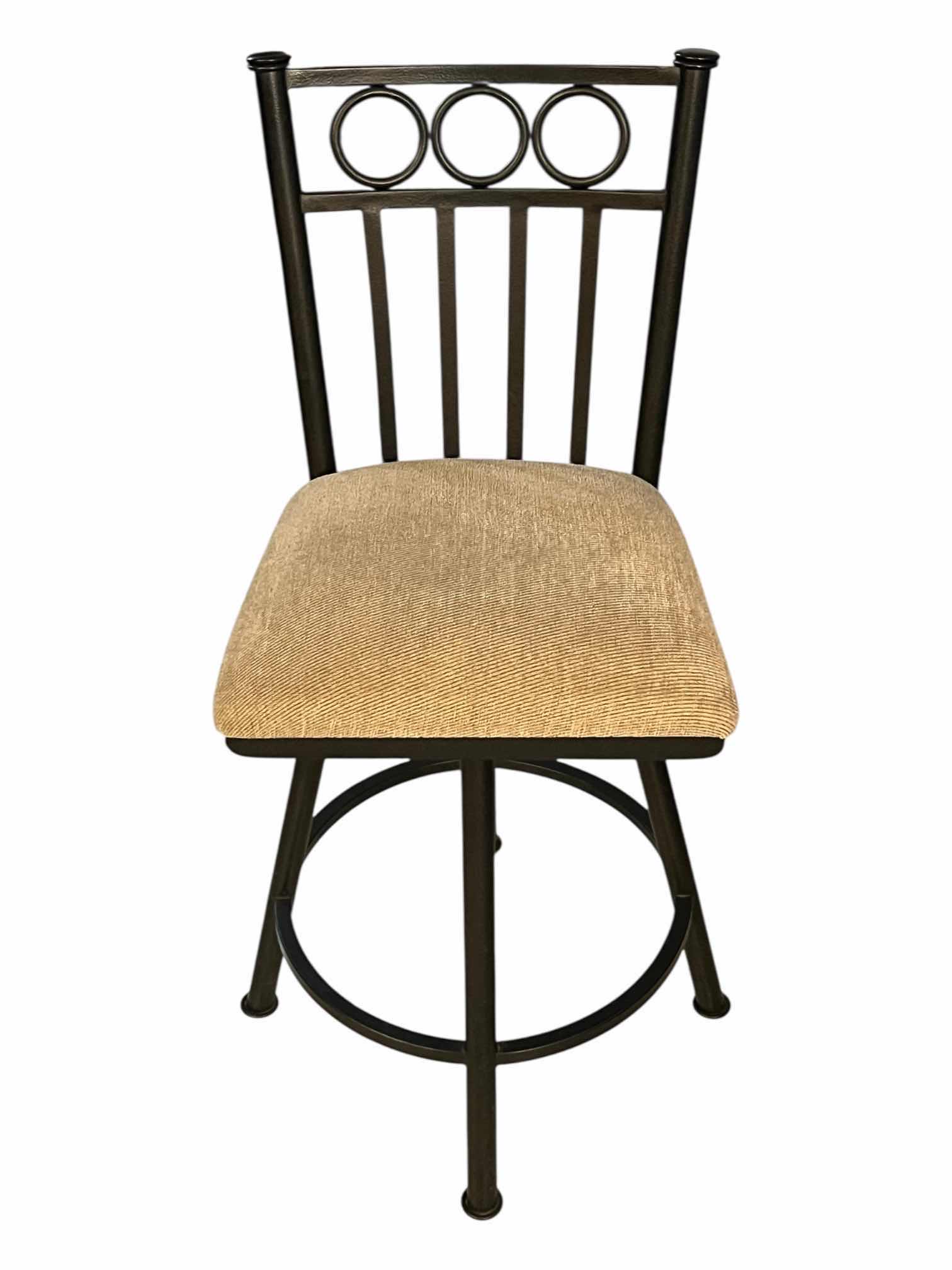 Photo 1 of MOMENTUM WROUGHT IRON STYLE SWIVEL BEIGE/CREAM SEAT BARSTOOL 18.25” X 18” H39.75”