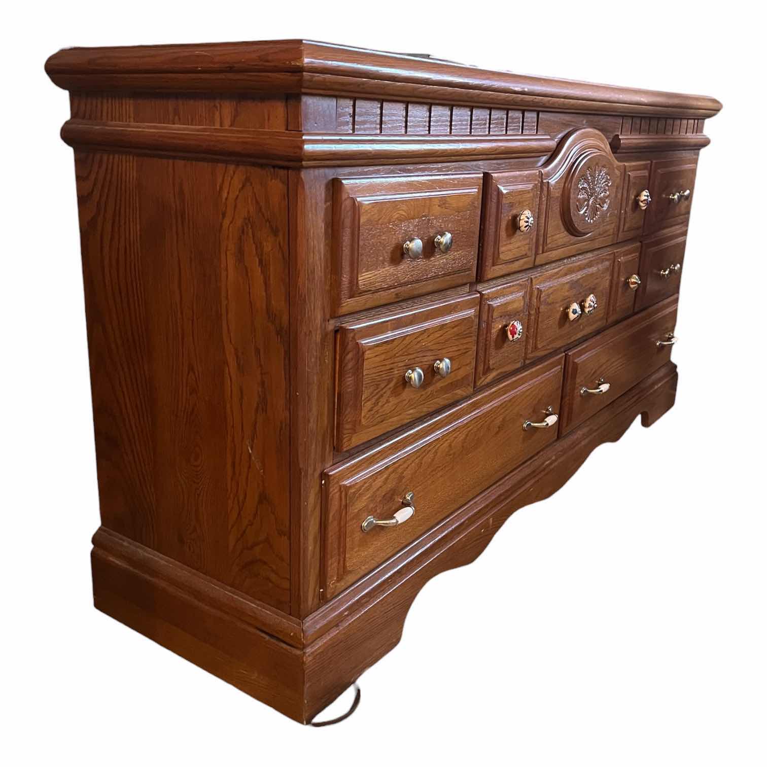 Photo 1 of COUNTRY STYLE OAKWOOD 8-DRAWER DRESSER 66” X 19” H34