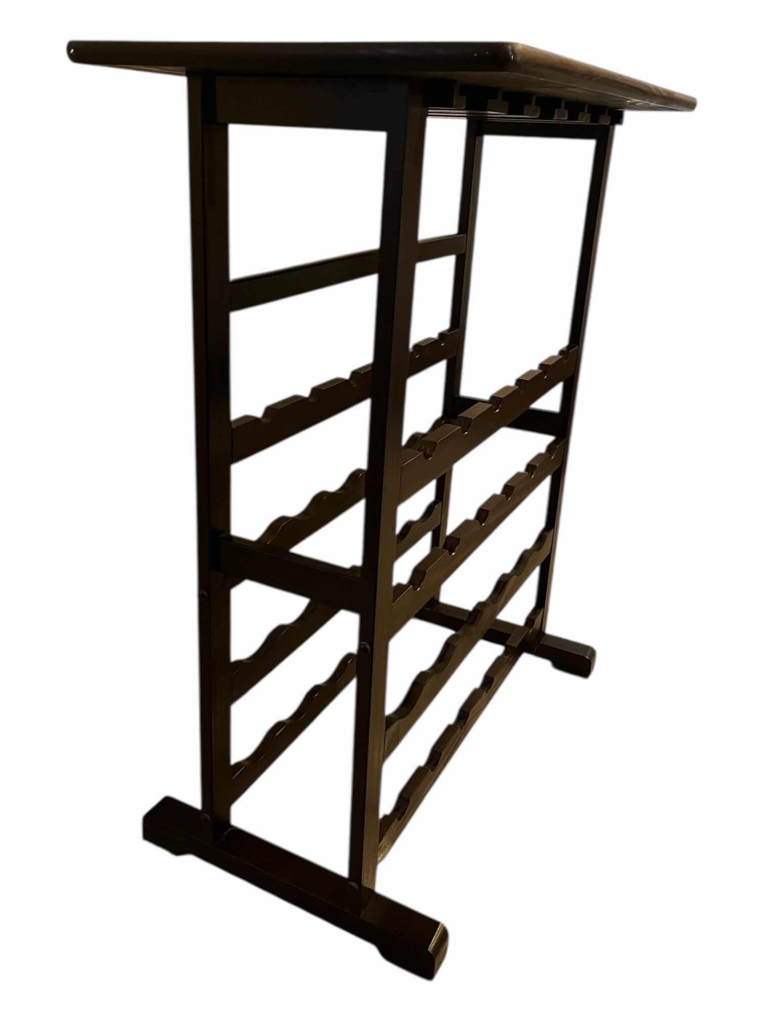 Photo 1 of VINNY 24 BOTTLE WOOD FINISH WINE RACK 31.5” X 16” H36”