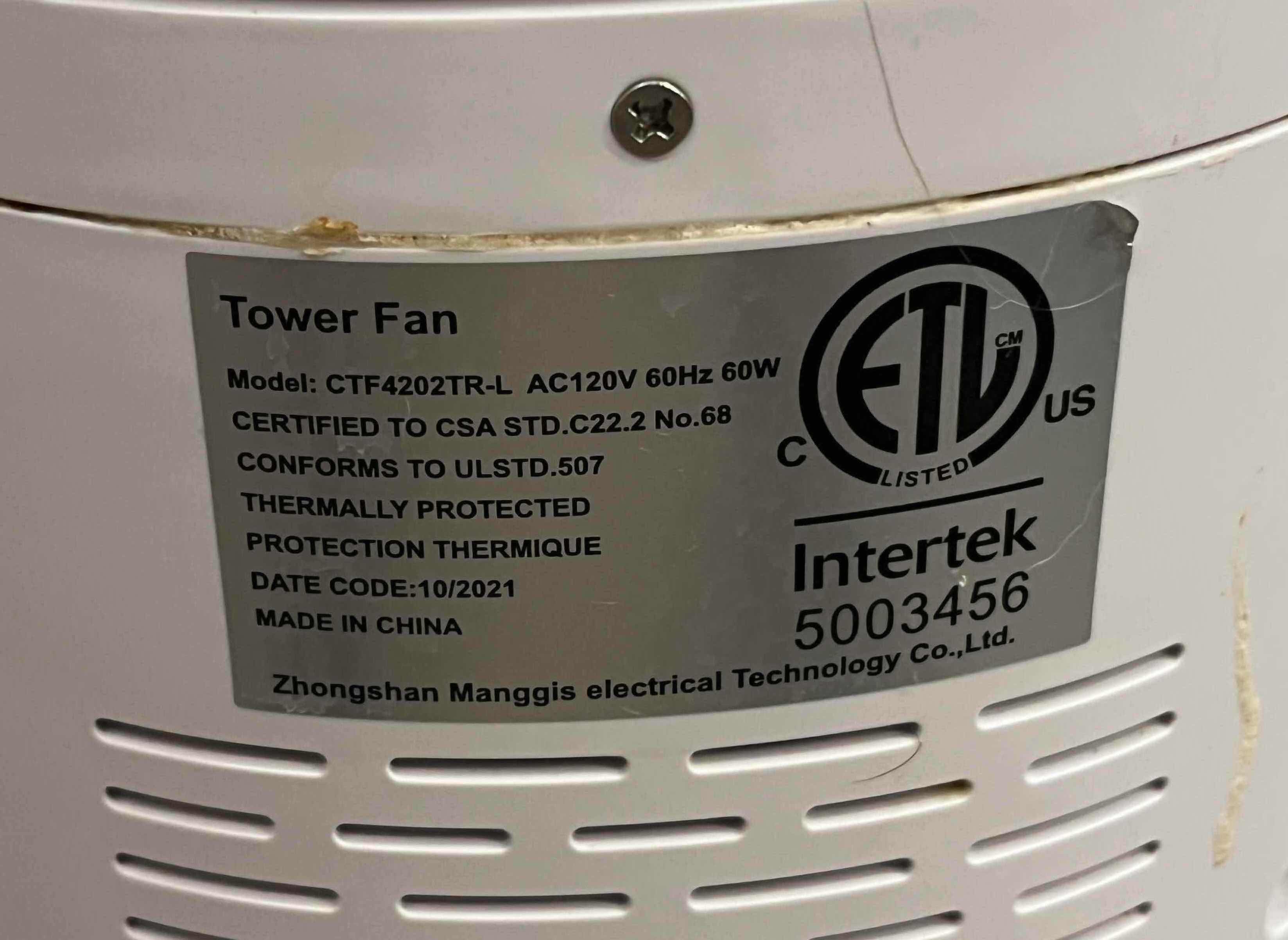 Photo 1 of HOMECOM OSCILLATING COOLING TOWER FAN CTF4202TR-L