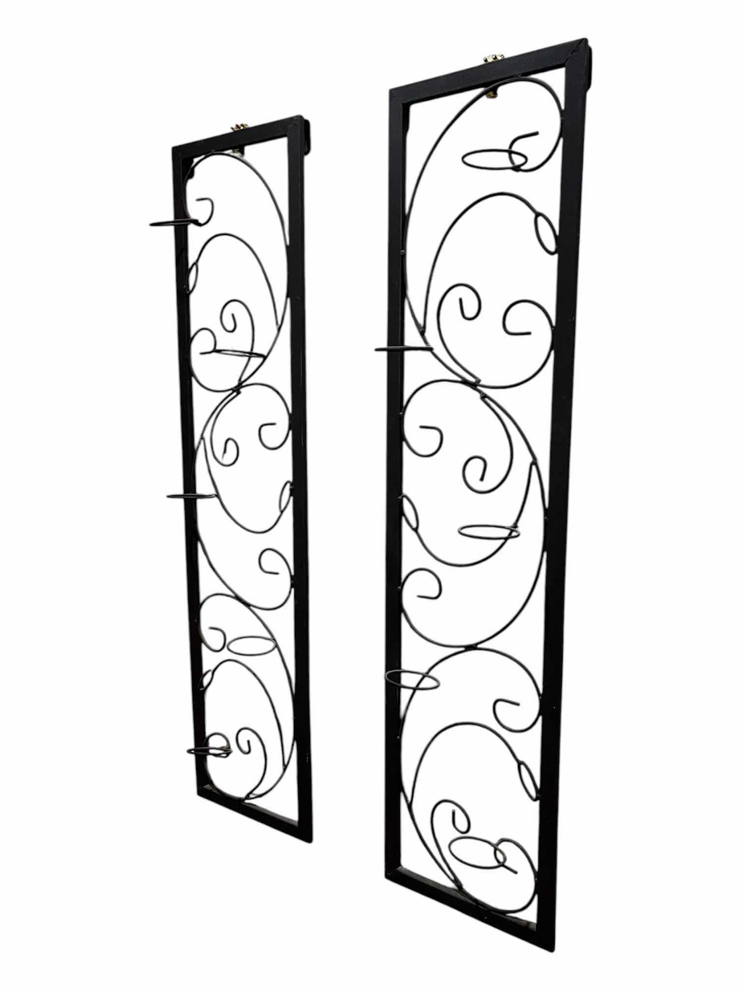 Photo 1 of WROUGHT IRON STYLE WALL HANGING CANDLE HOLDER (2) 9” X 36”