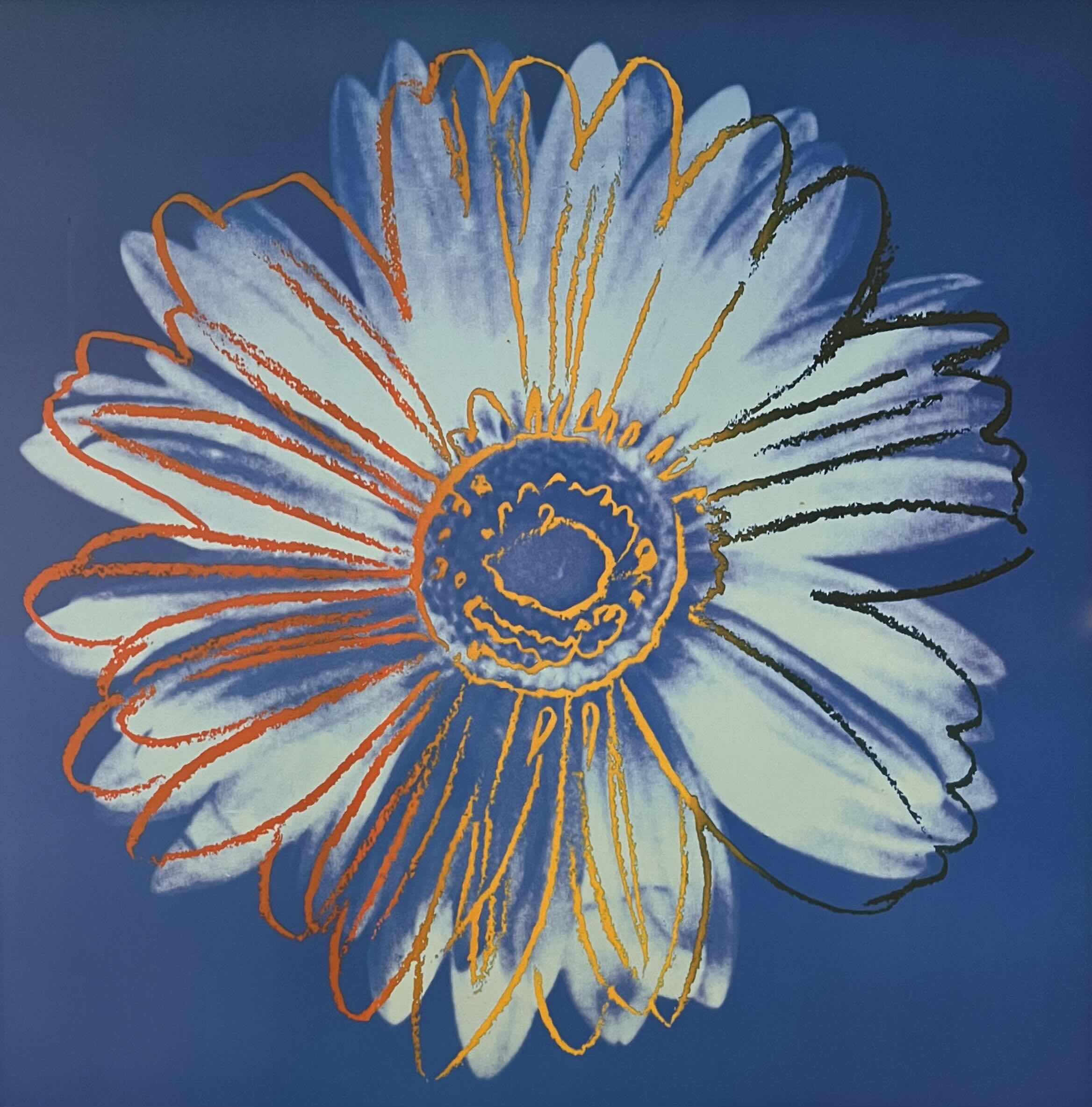 Photo 1 of BLUE DAISY ENCORE WYNN CANVAS FRAMED ARTWORK 35.5” X 35.5”
