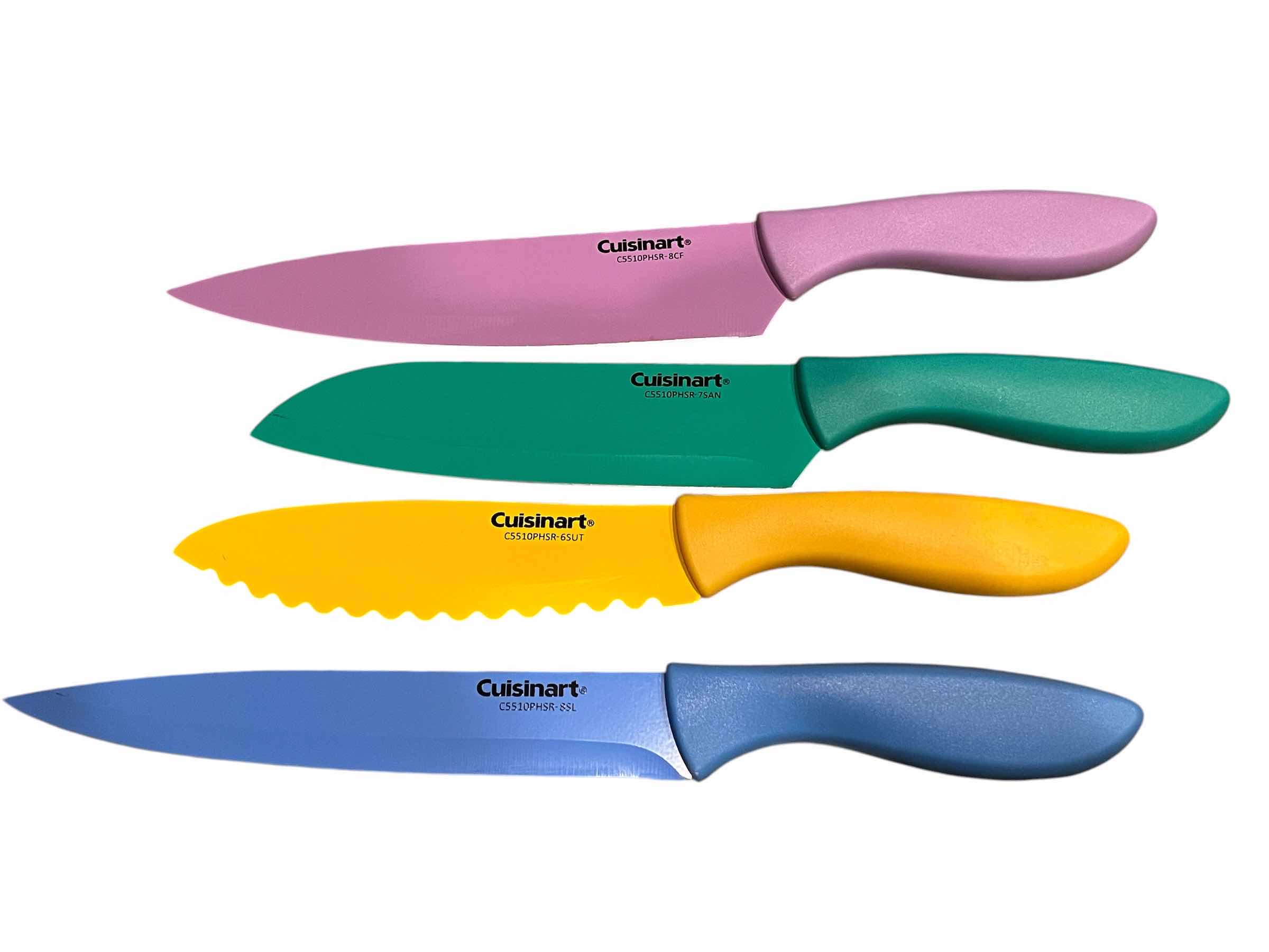 Photo 1 of CUISINART COLORFUL KITCHEN KNIFE SET W SHEATHS (4)