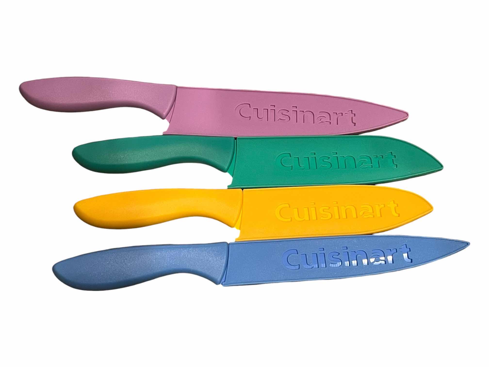 Photo 1 of CUISINART COLORFUL KITCHEN KNIFE SET W SHEATHS (4)
