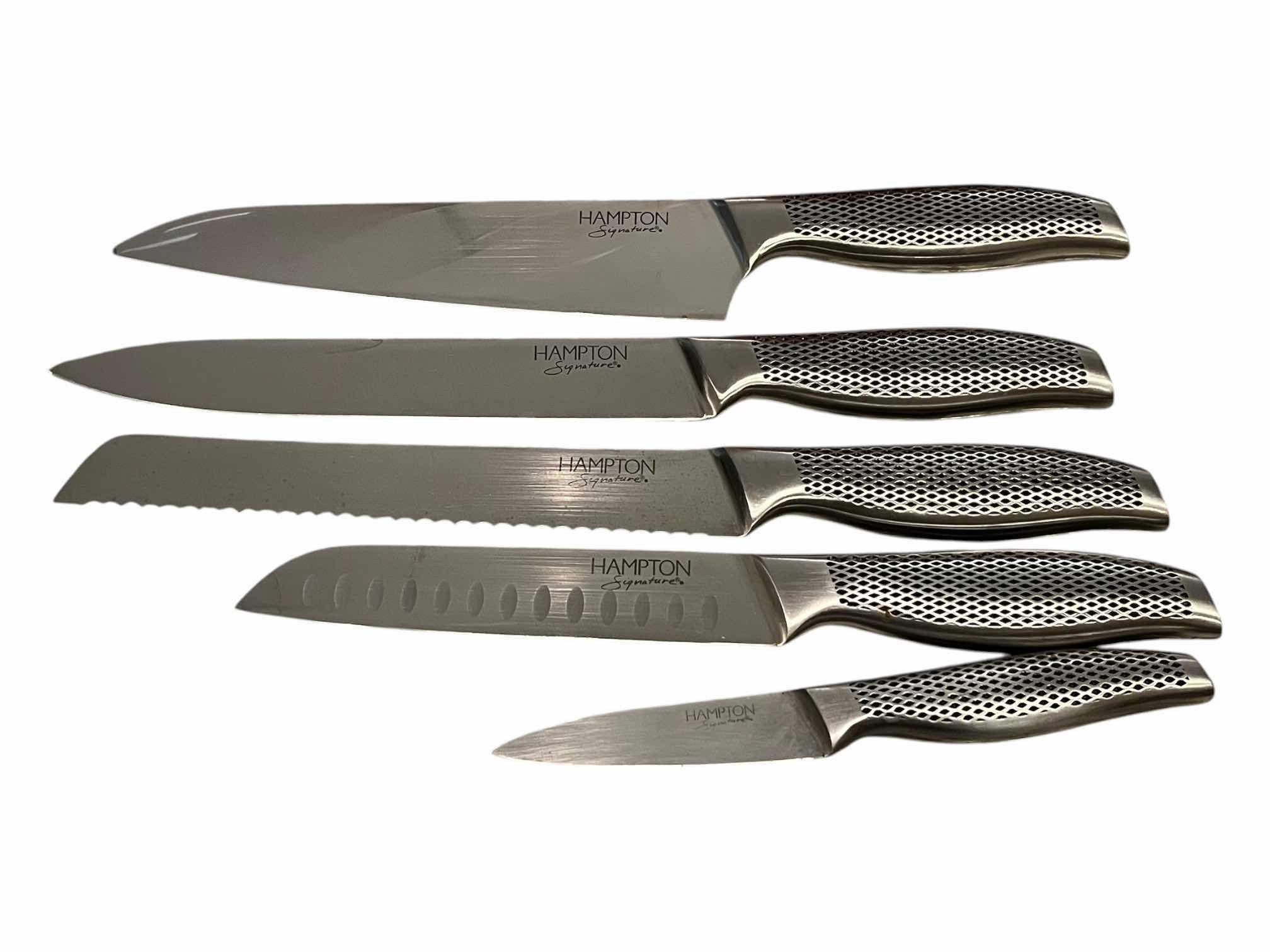Photo 1 of HAMPTON SIGNATURES STAINLESS STEEL KITCHEN KNIFE SET (5)