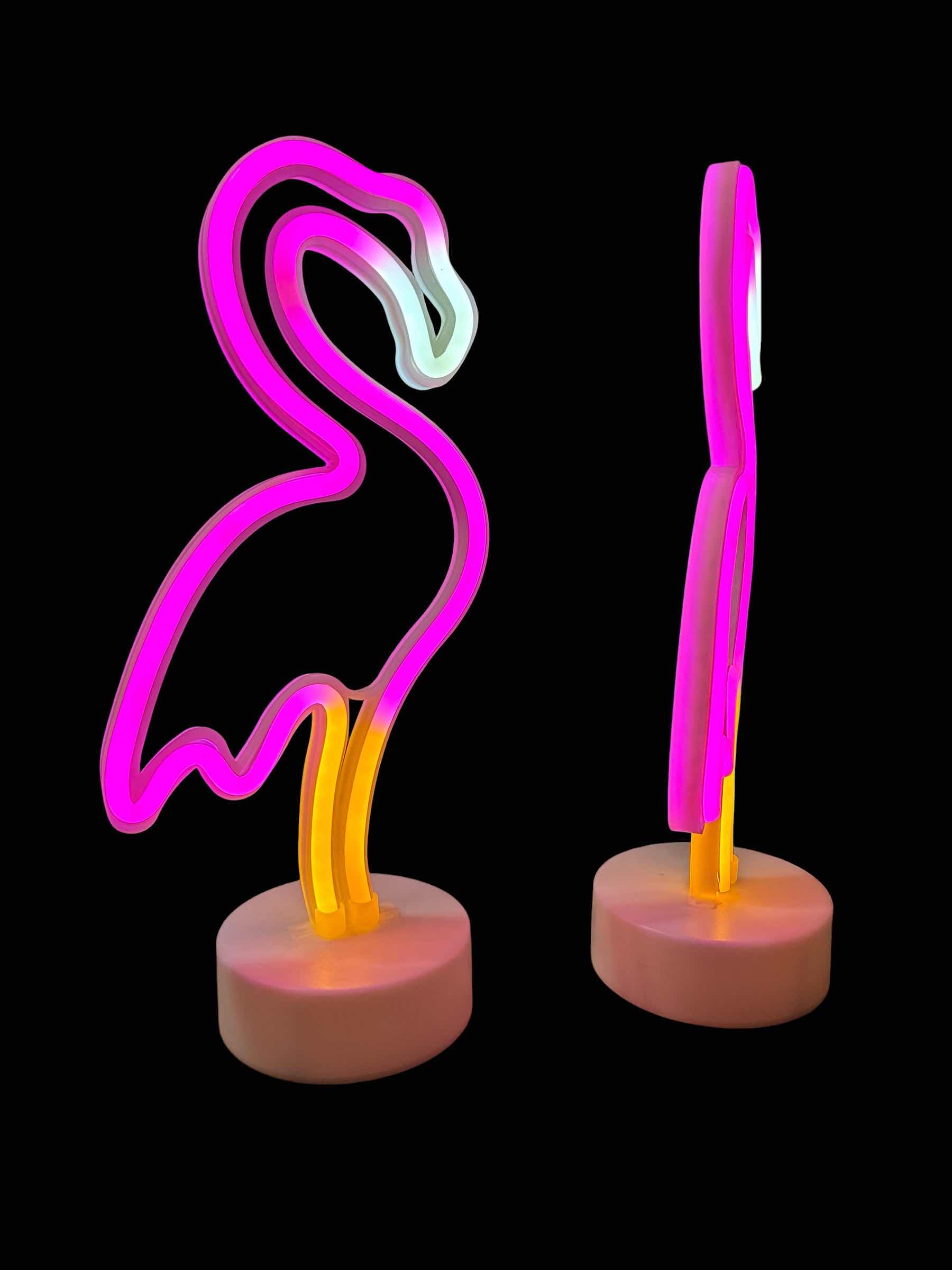 Photo 1 of ENUOLI NEON FLAMINGO LIGHTS (2) 6“ X 13“