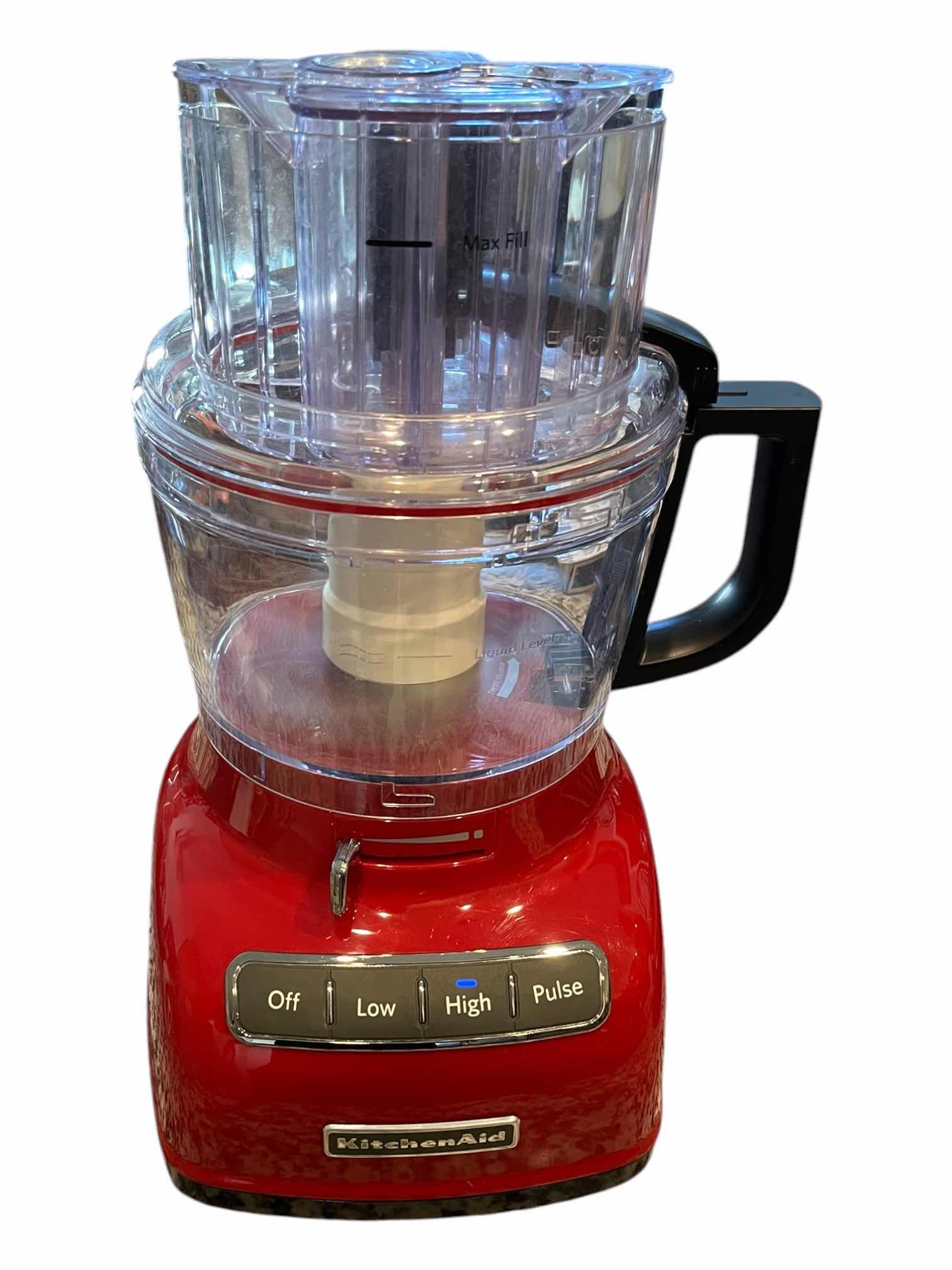 Photo 1 of KITCHEN-AID EXACT SLICE RED FOOD PROCESSOR W ATTACHMENTS KFP0935QER