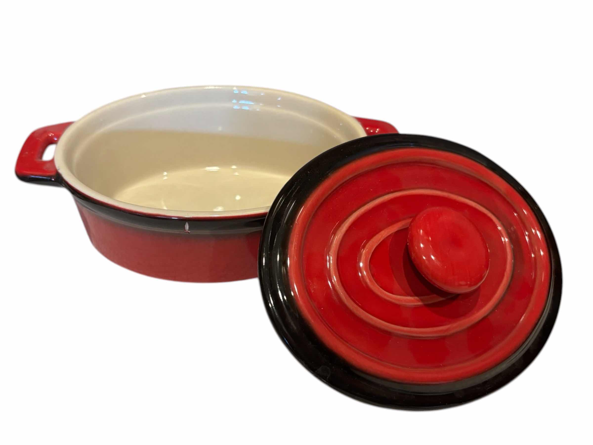 Photo 1 of SET OF 4 GLAZED STONEWARE SMALL CASSEROLE BAKING DISHES 6” X 4”
