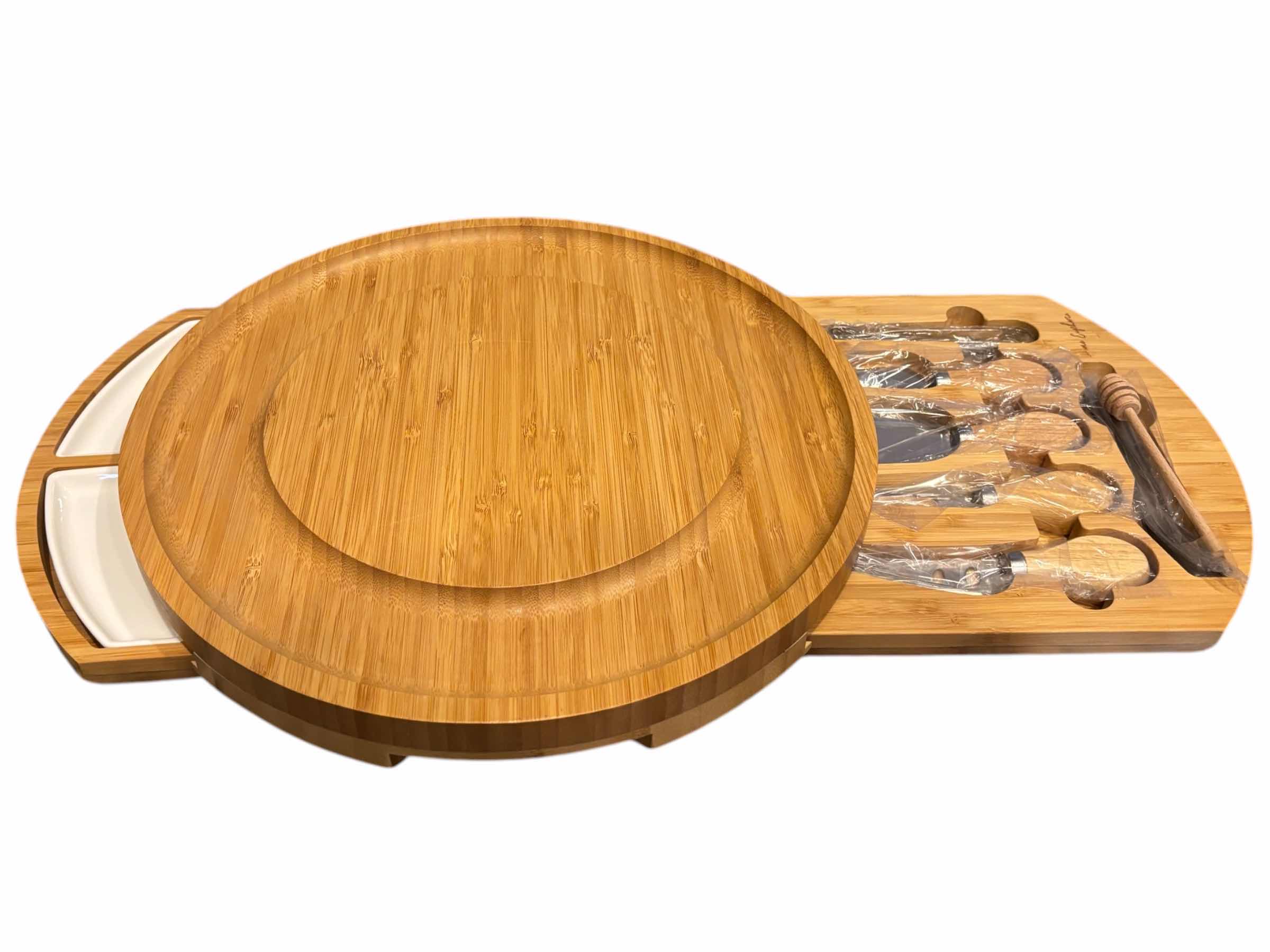 Photo 1 of HOME EUPHORIA BAMBOO ROUND CHEESE & CHARCUTERIE 13” BOARD SET
