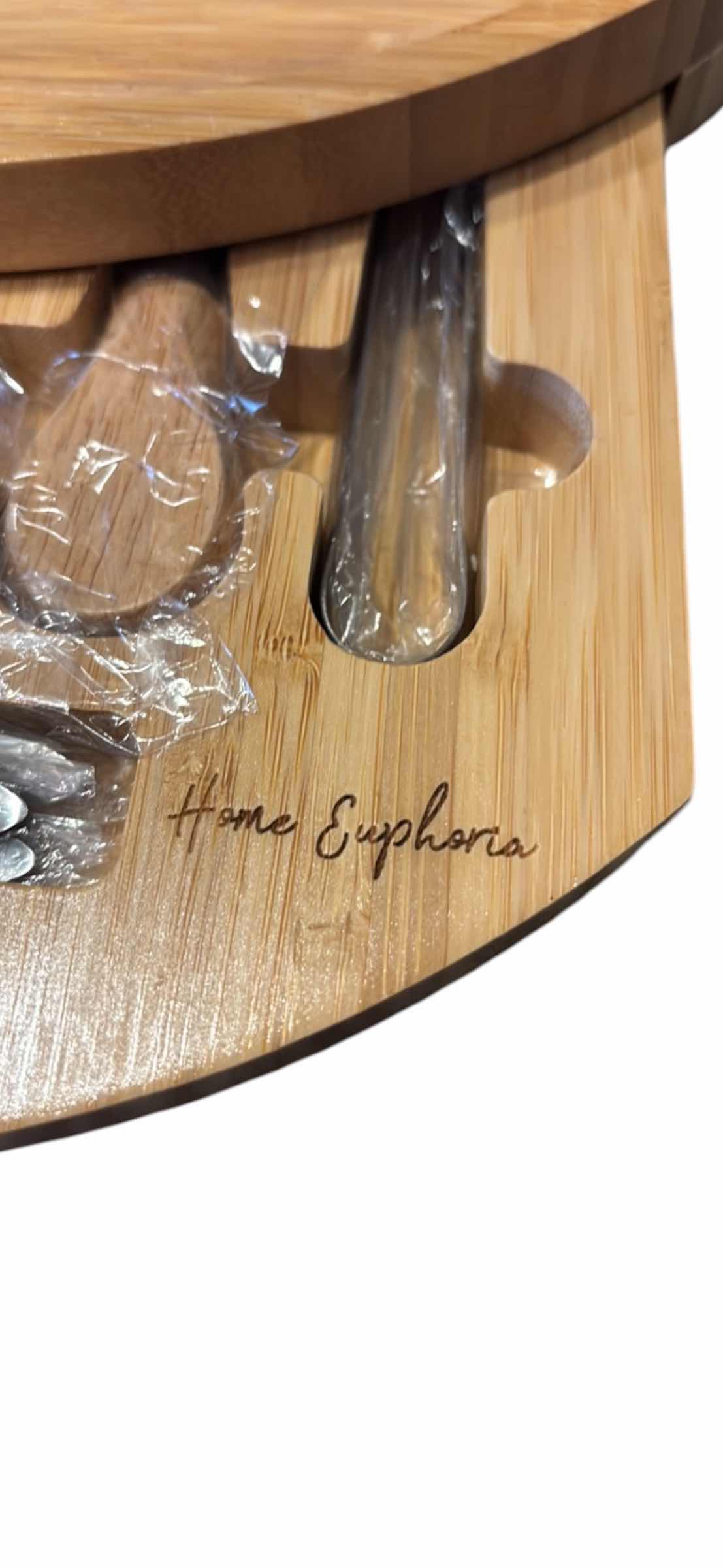 Photo 1 of HOME EUPHORIA BAMBOO ROUND CHEESE & CHARCUTERIE 13” BOARD SET