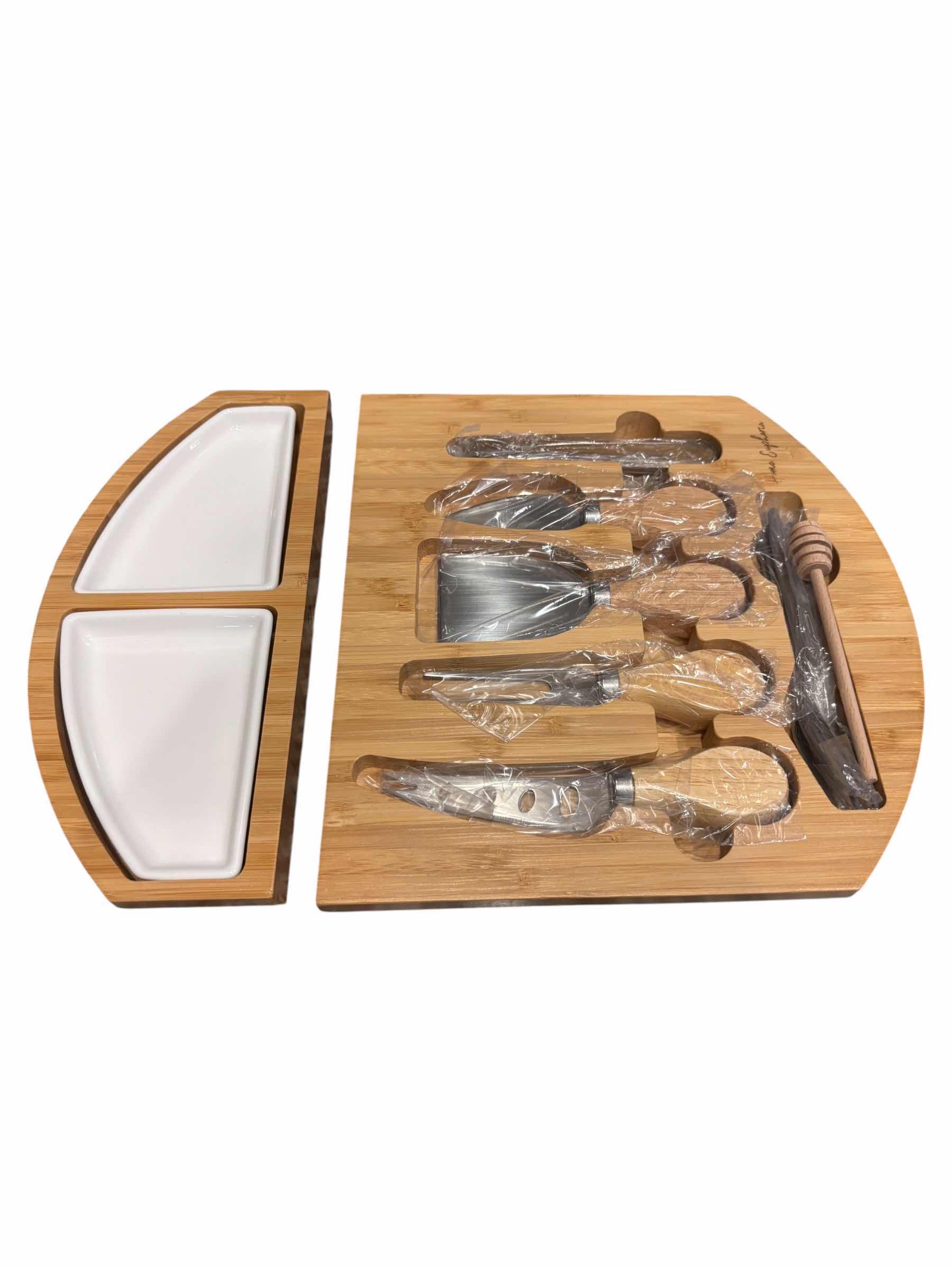 Photo 1 of HOME EUPHORIA BAMBOO ROUND CHEESE & CHARCUTERIE 13” BOARD SET