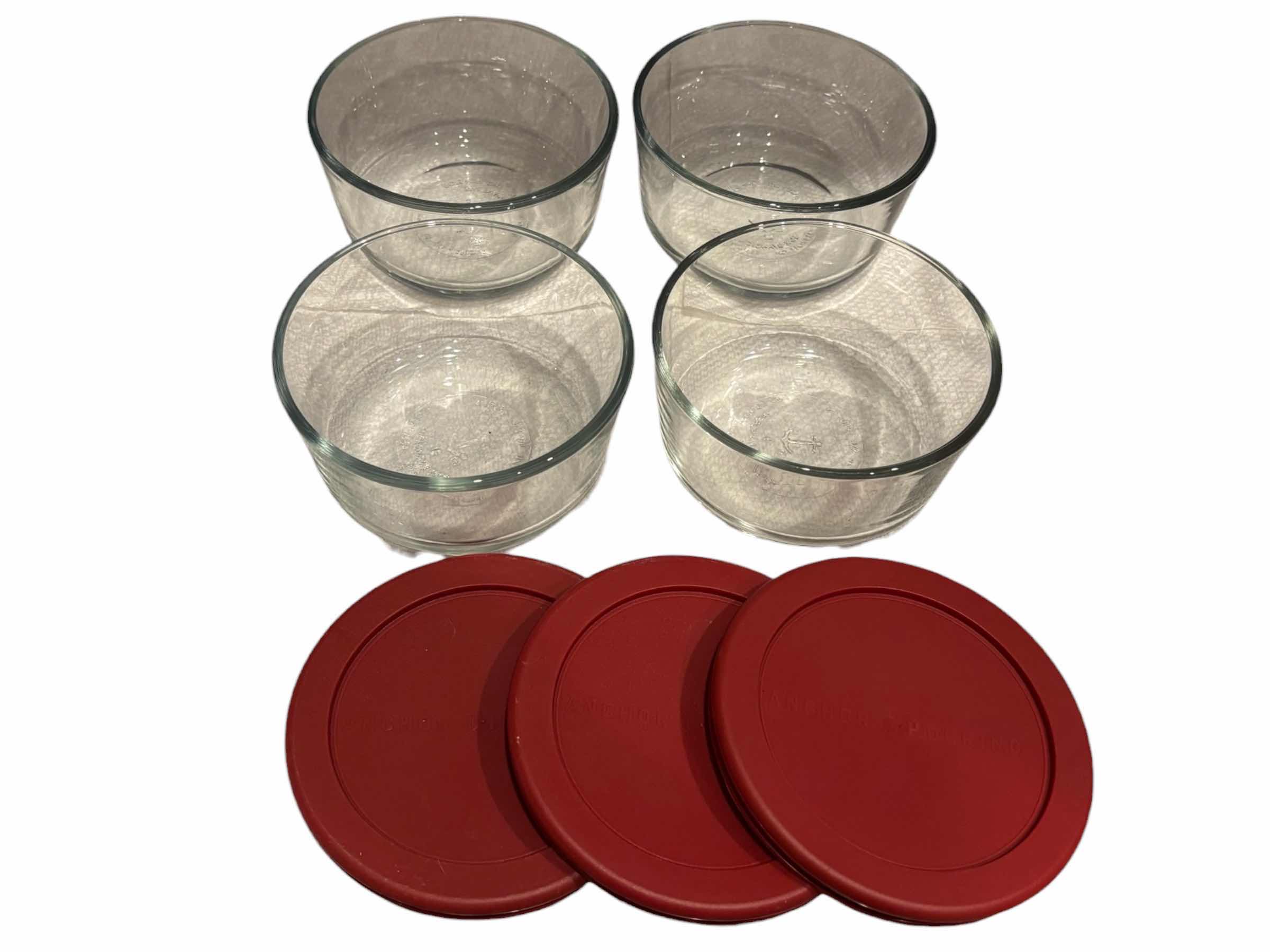 Photo 1 of 9 PC ANCHOR HOCKING GLASS STORAGE DISHES W LIDS (READ NOTES)