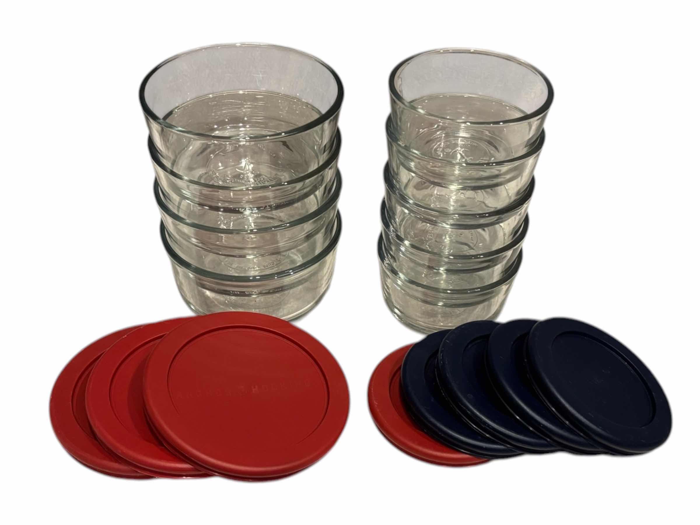 Photo 1 of 9 PC ANCHOR HOCKING GLASS STORAGE DISHES W LIDS (READ NOTES)