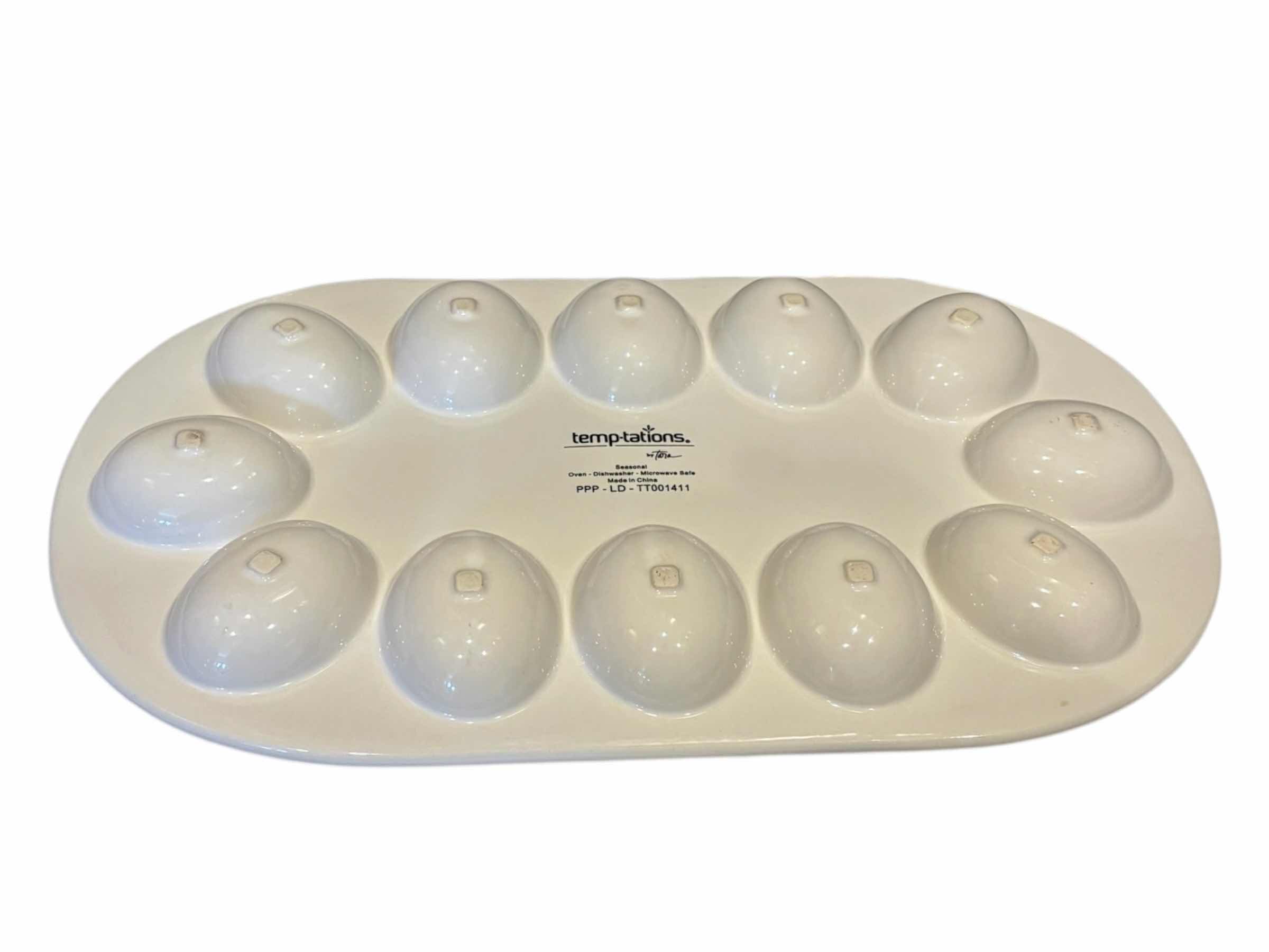 Photo 1 of CHRISTMAS THEME CERAMIC DISHES- SERVING TRAY, EGG TRAY & TART PLATE $35