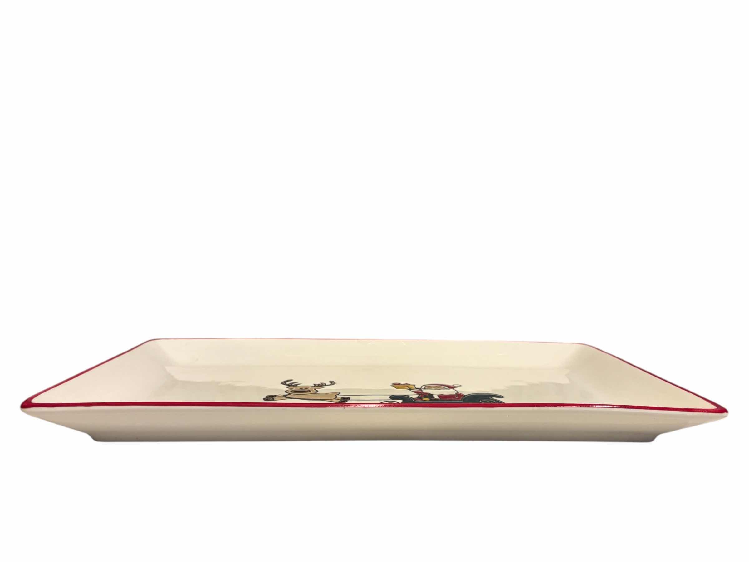 Photo 1 of CHRISTMAS THEME CERAMIC DISHES- SERVING TRAY, EGG TRAY & TART PLATE $35