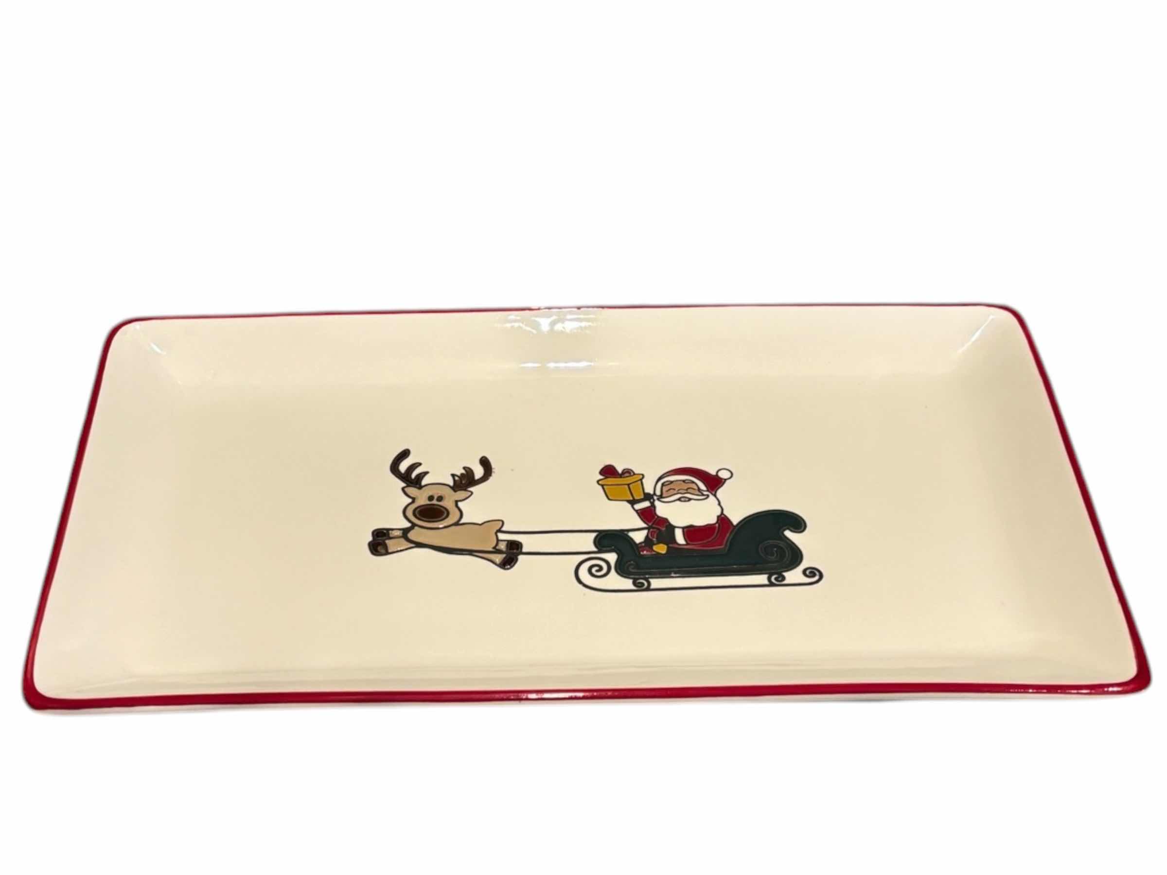 Photo 1 of CHRISTMAS THEME CERAMIC DISHES- SERVING TRAY, EGG TRAY & TART PLATE $35