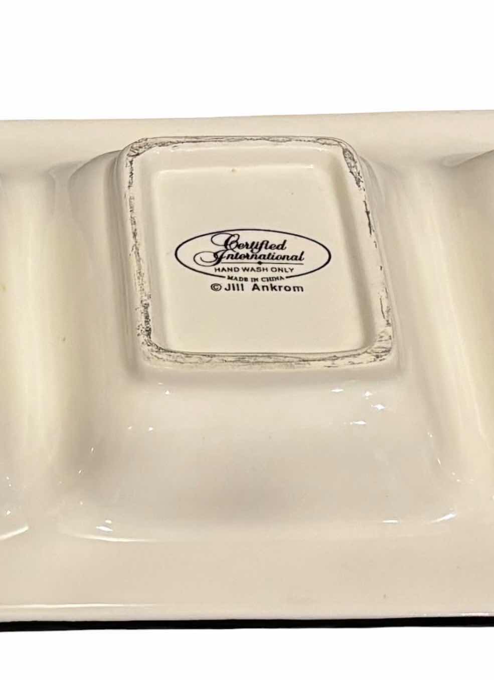 Photo 1 of CERTIFIED INTERNATIONAL JILL ANKROM 4-PART SERVING/RELISH TRAY 7.25” X 19.25” H1.75”