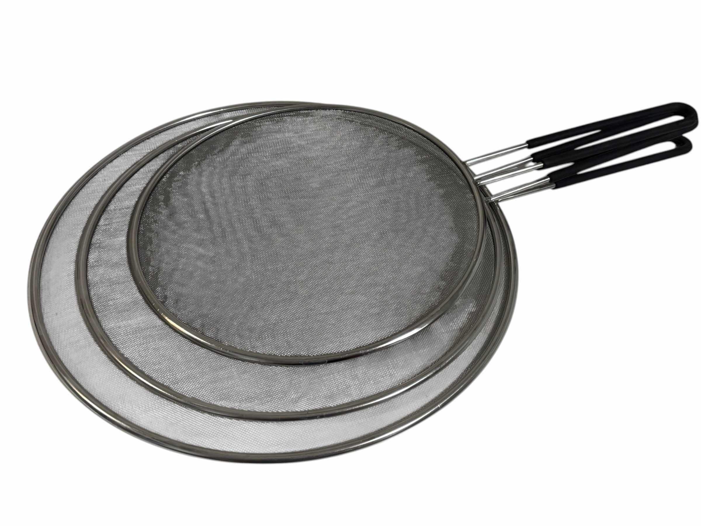 Photo 1 of 3 PC STAINLESS STEEL SPLATTER GUARD MESH COVERS, 13” 11.5” & 9.75”