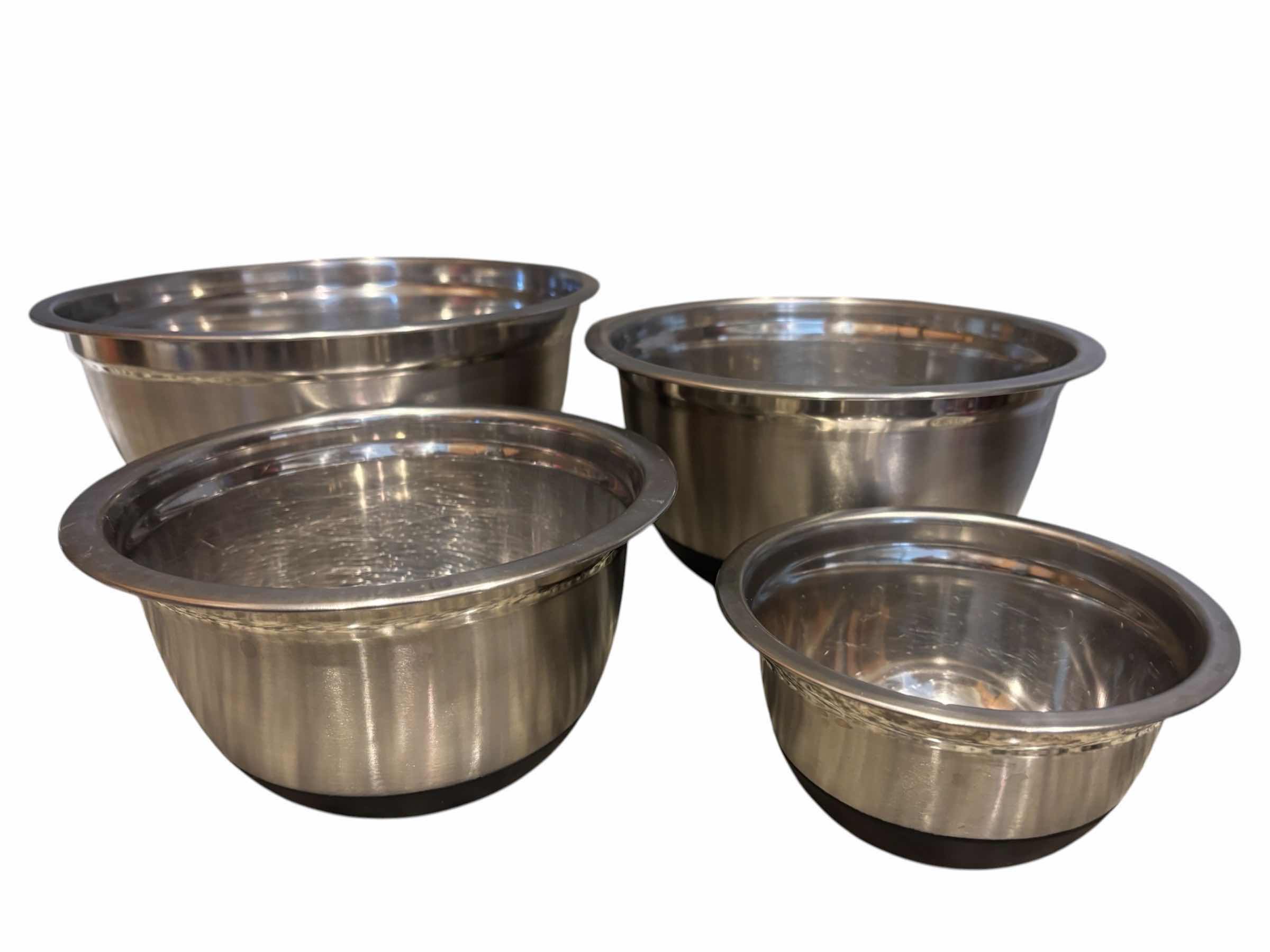 Photo 1 of 4 PC STAINLESS STEEL MIXING BOWL SET W NON-SLIP BOTTOM