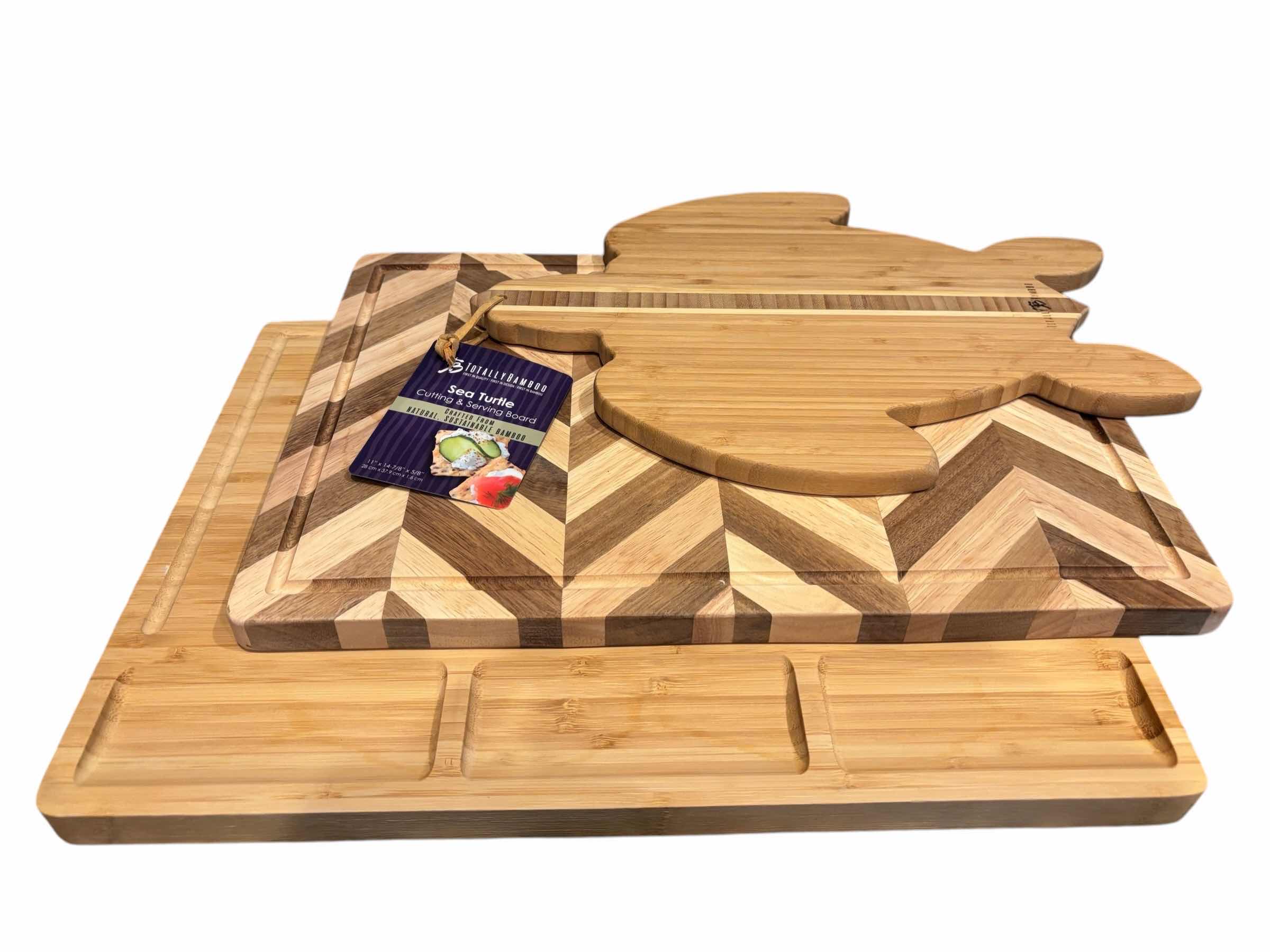 Photo 1 of 3 PC BAMBOO/TEAK CUTTING & CHARCUTERIE BOARDS (READ NOTES)