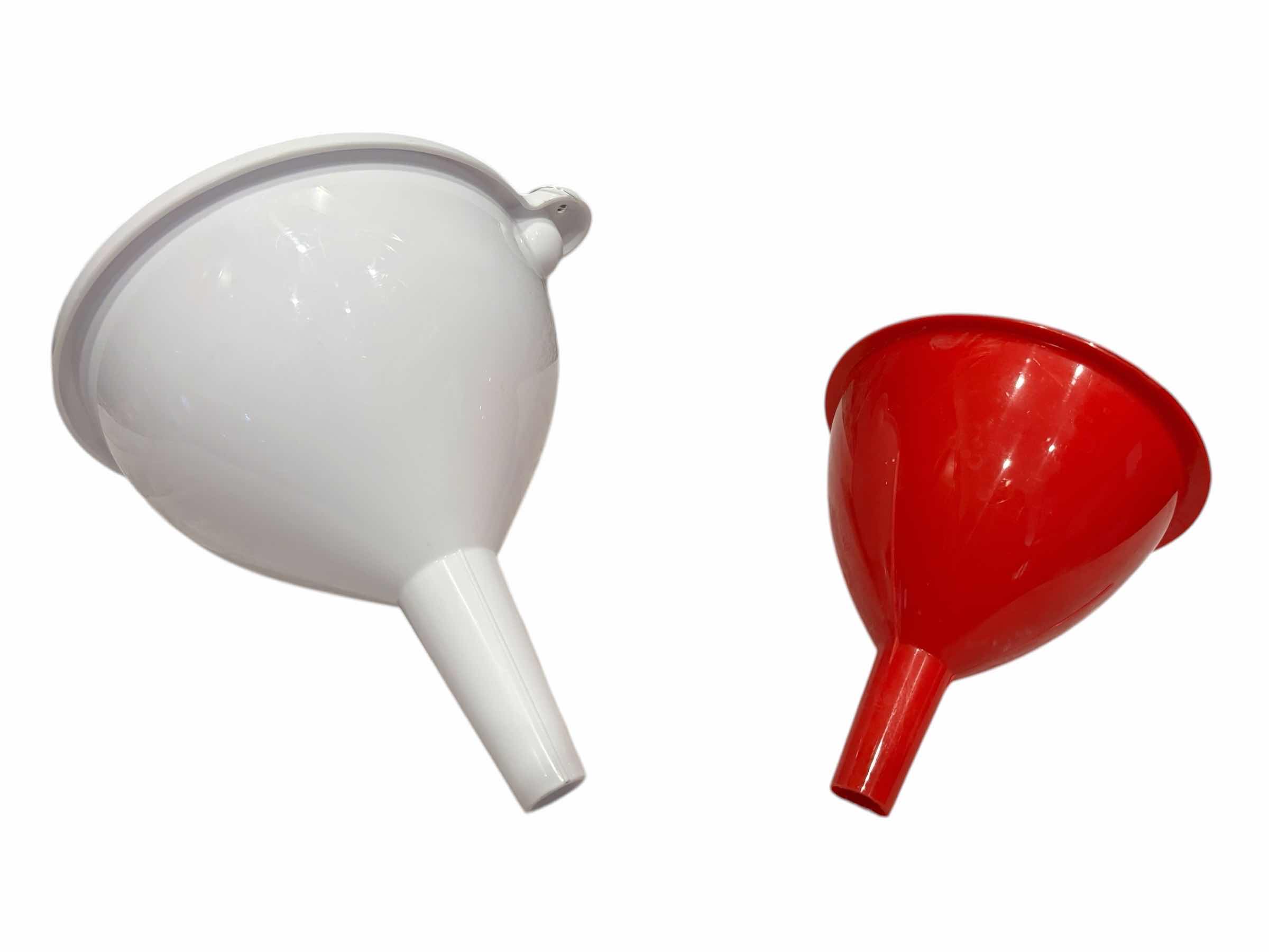 Photo 1 of HAND CRANK FLOUR SIFTER (3-CUP), FUNNEL W STRAINER & 2 SETS OF PLASTIC FUNNELS